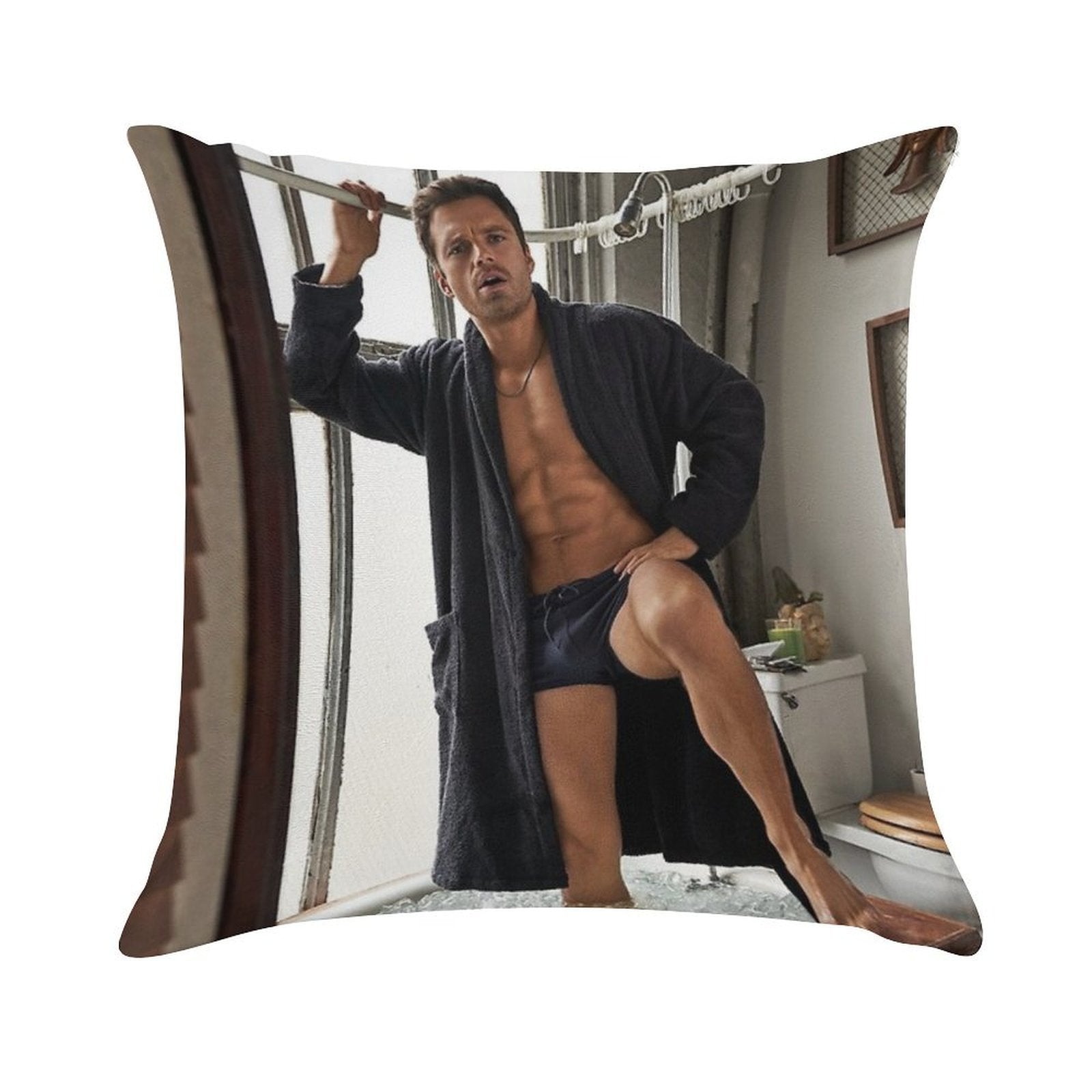 Sebastian Stan Soft Bedroom Essential Throw Pillow