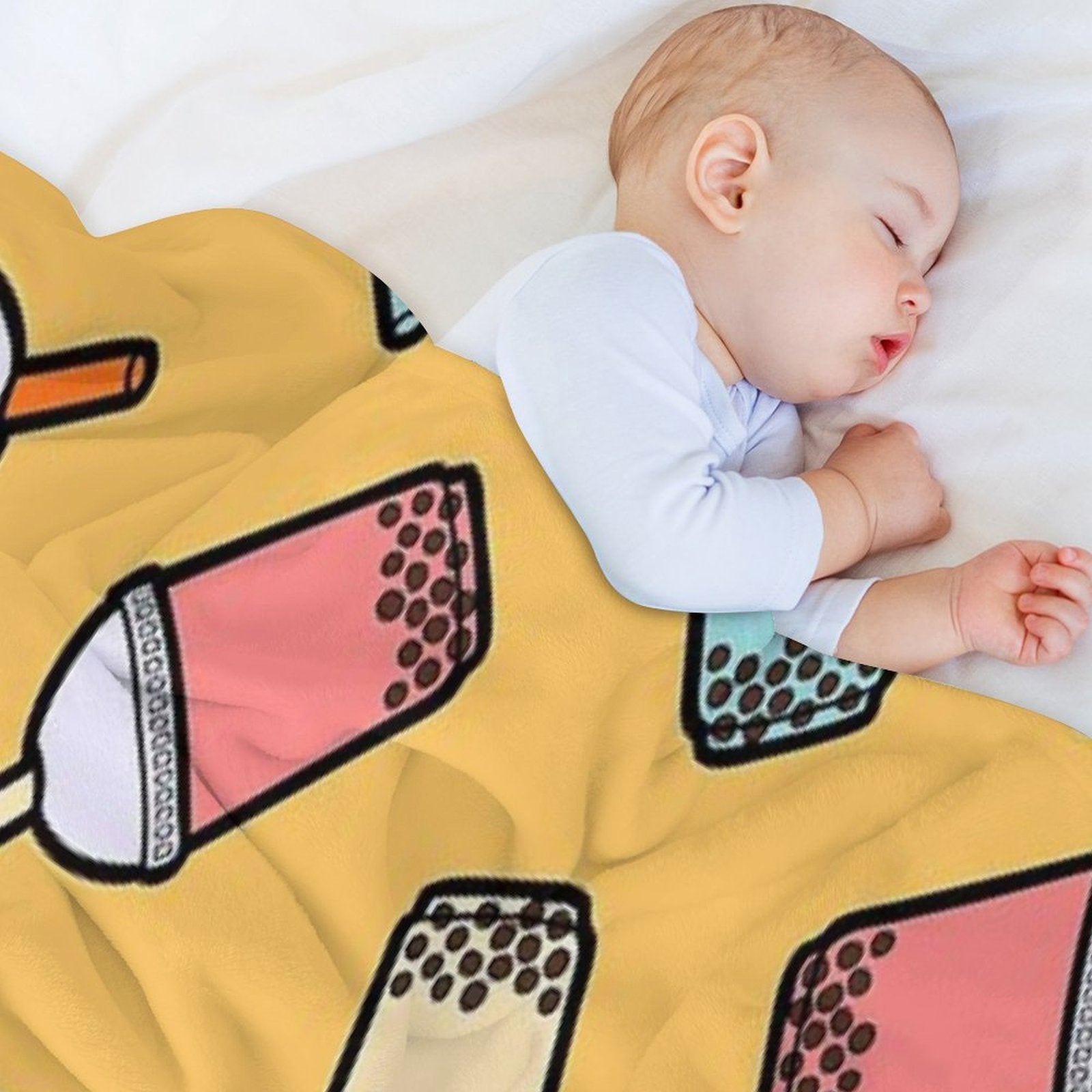 Bubble Tea Pattern Multi-functional Throw Blanket