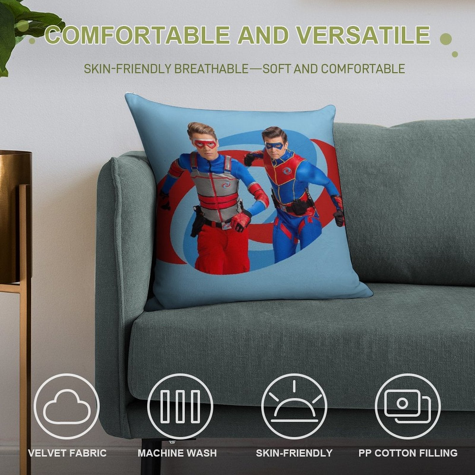 Henry Danger - Action Logo Soft Shrink-Resistant Throw Pillow