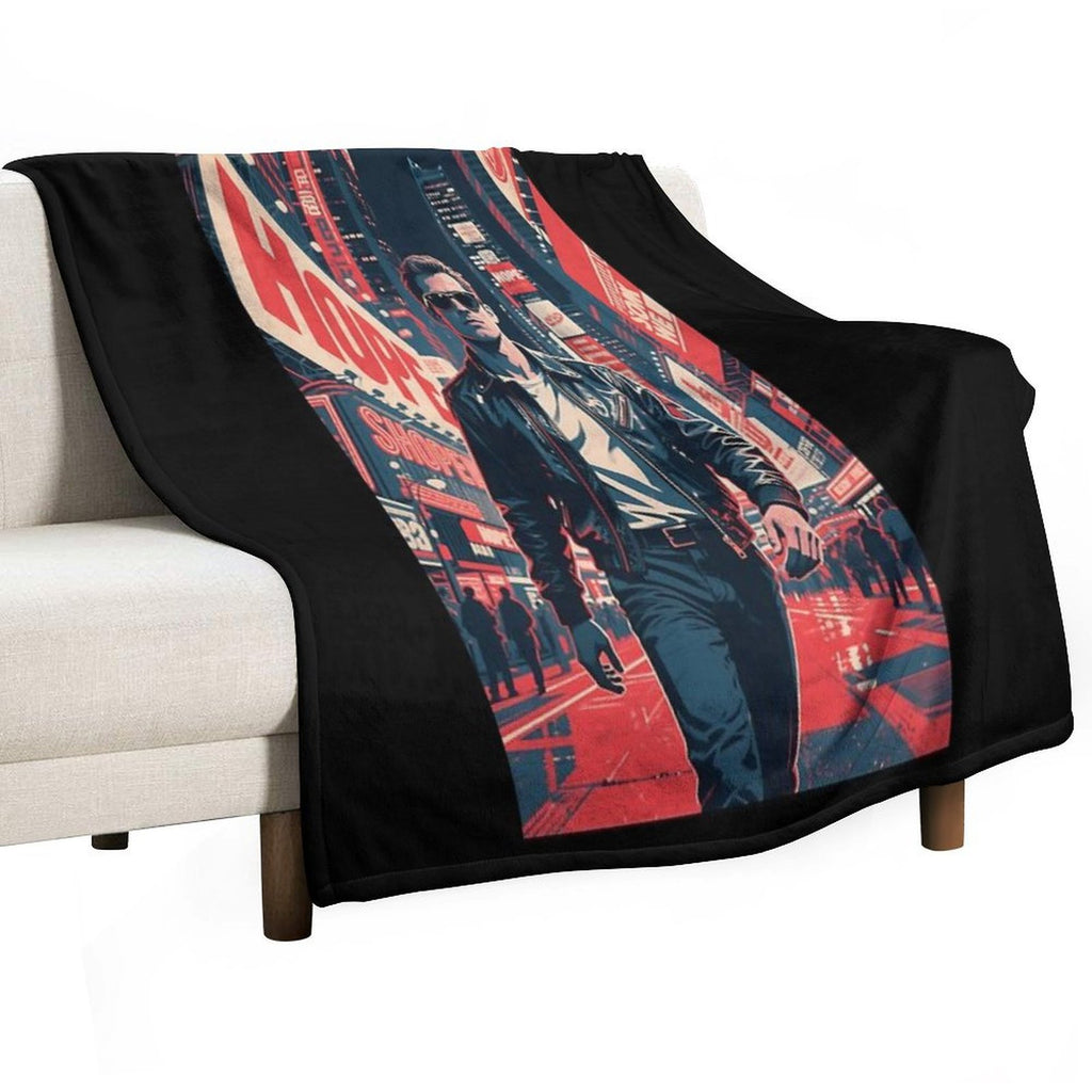 Times Square Rebel – Retro Street Style 80s Quick-dry Throw Blanket