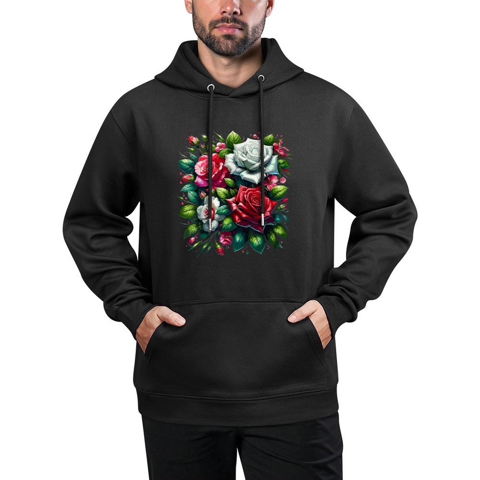 Roses Flower Floral Blossom Lovers Unisex Design Hoodie