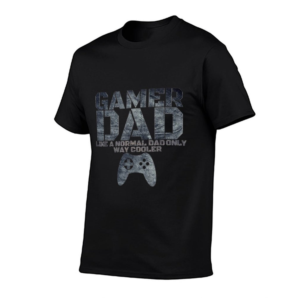 Funny Father Dad Daddy Husband Tshirt Gamer Dad  Rolled Sleeves T-Shirt