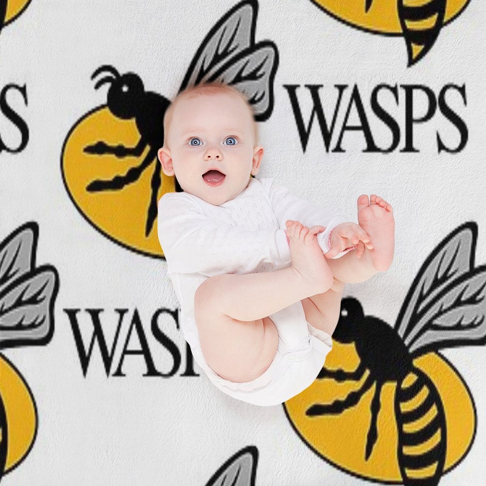 Wasps Rugby Logo Easy Care Throw Blanket