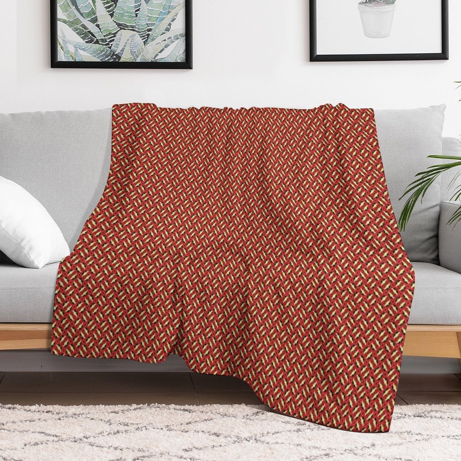 Red And Yellow Alternating Bouquet Velvety-soft Throw Blanket