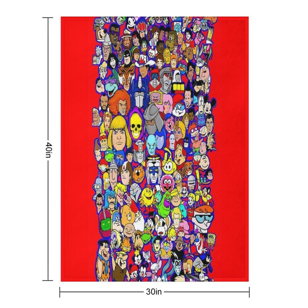 Saturday Morning Cartoon Collage Multi-functional Throw Blanket