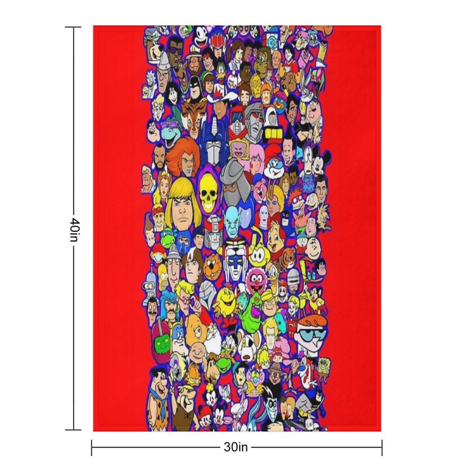 Saturday Morning Cartoon Collage Multi-functional Throw Blanket