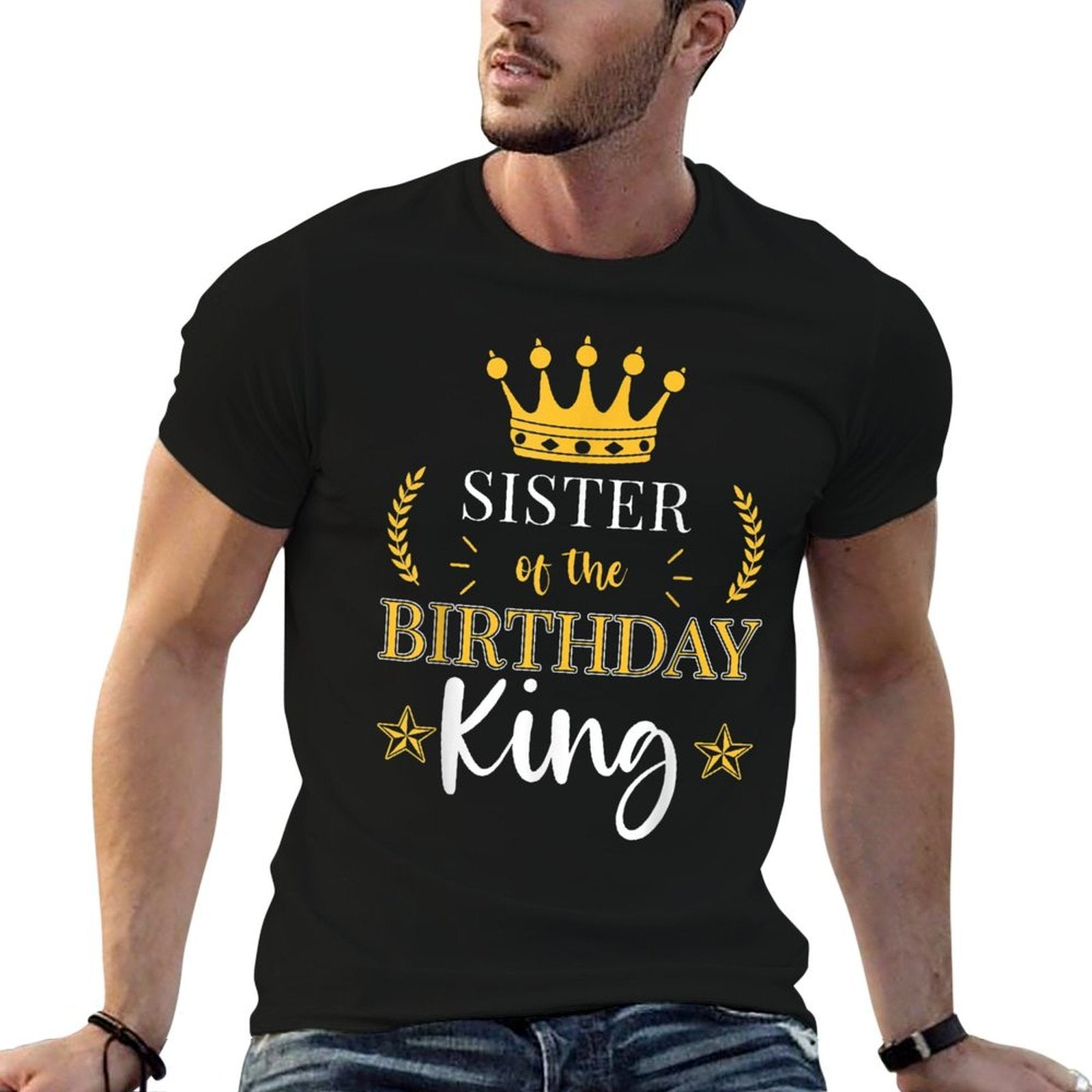 Sister of The Birthday King Theme Party Bday Celebration  Eco-friendly Material T-Shirt