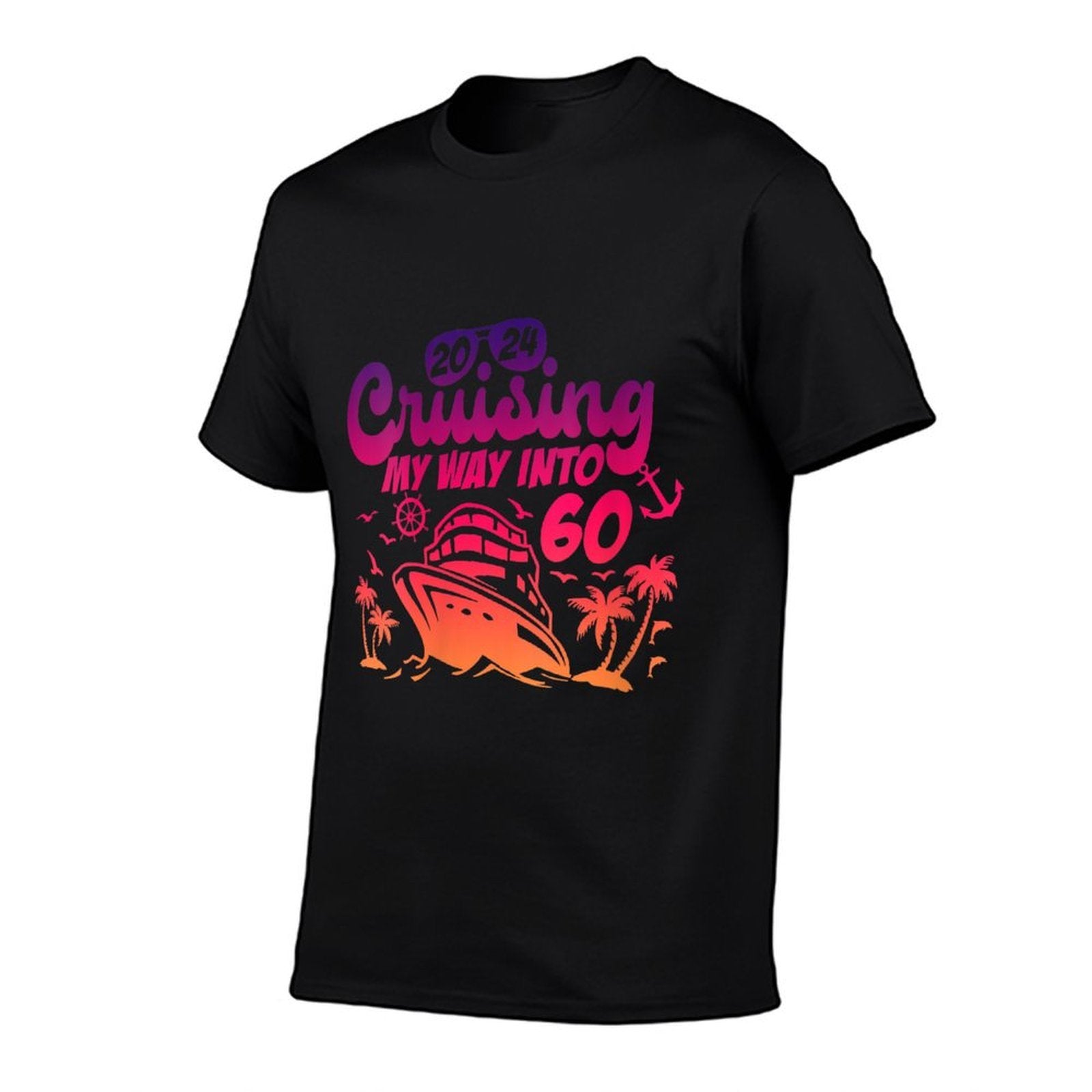 Womens Cruising My Way Into 60 Funny 60th Birthday Vacation Trip  Graphic-printed T-Shirt
