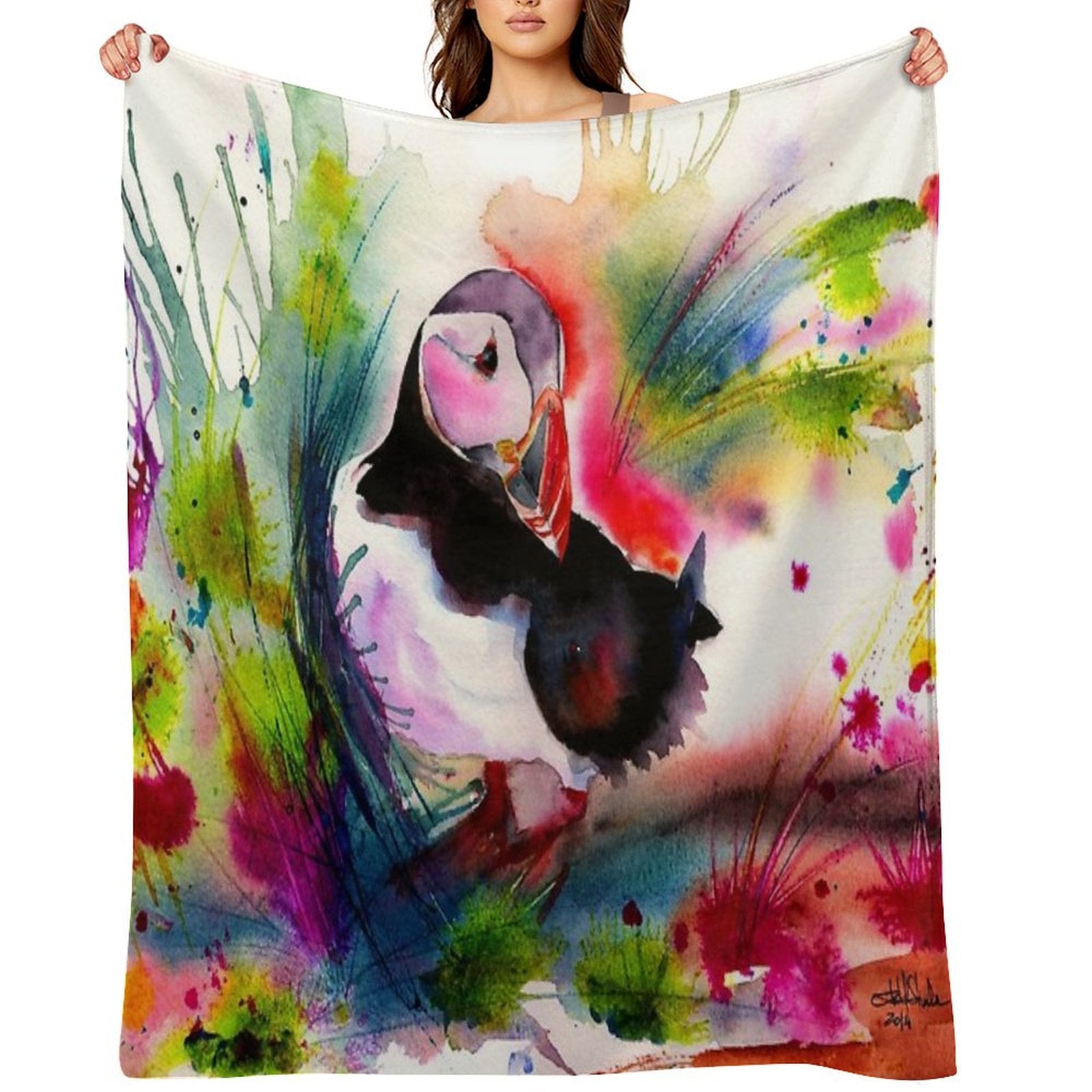 Puffin Durable Throw Blanket