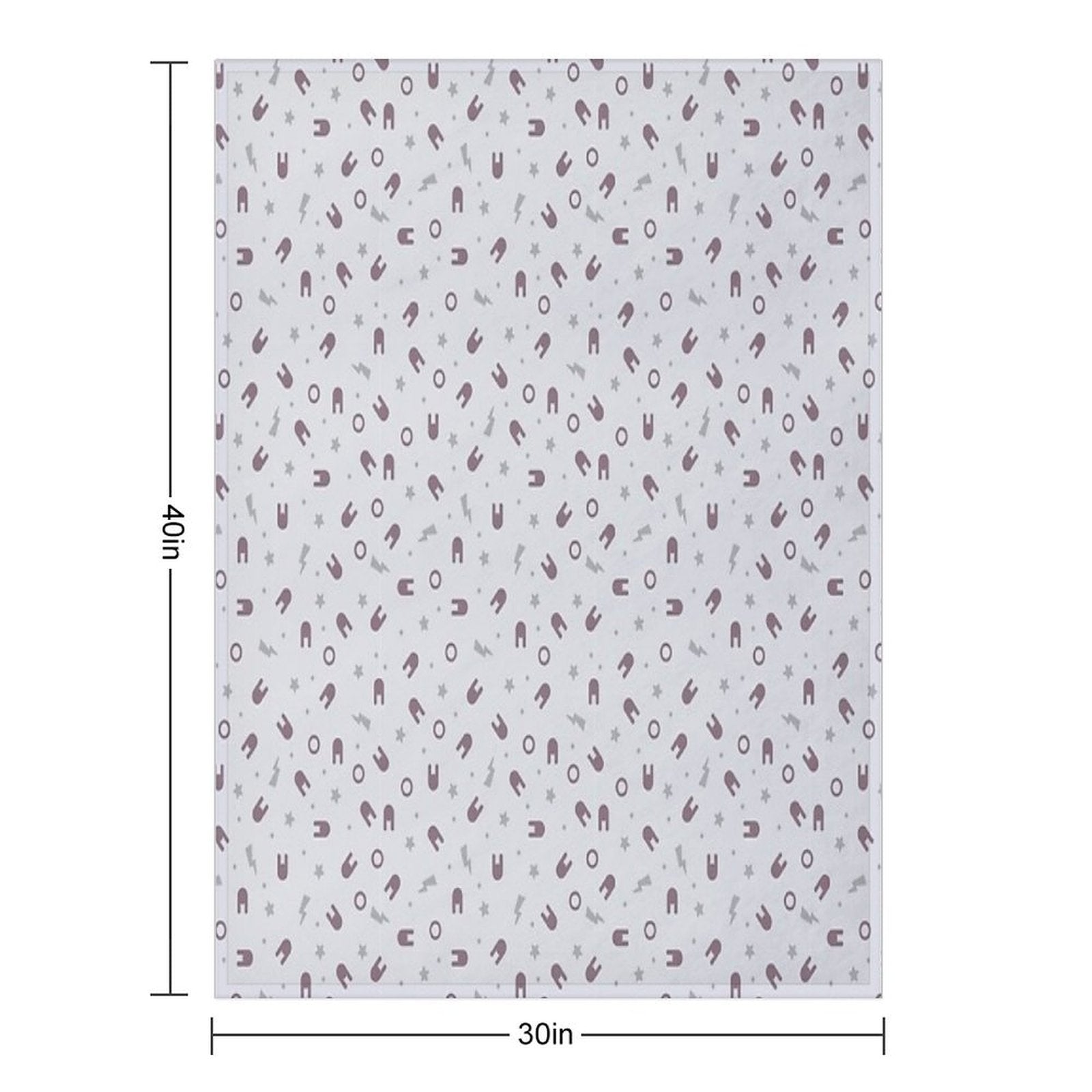 Anime Inspired Cute Kawaii Harajuku Style Grey Bolts And Stars And Chokolate Bunny Heads on Pale Beige Background Travel-friendly Throw Blanket