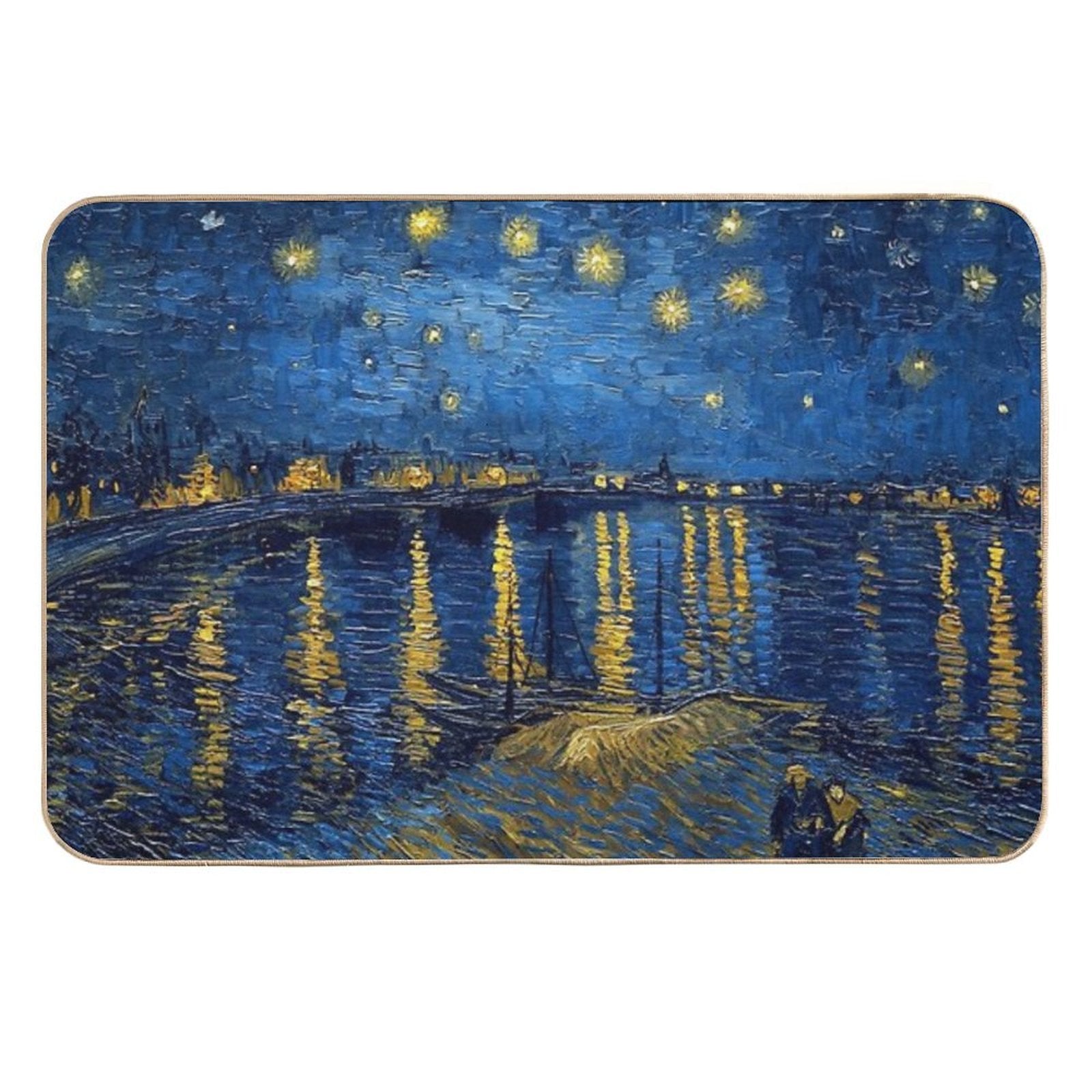 Starry Night Over The Rhone - Van Gogh (Re-edited)  Pet-Safe Bath Mat