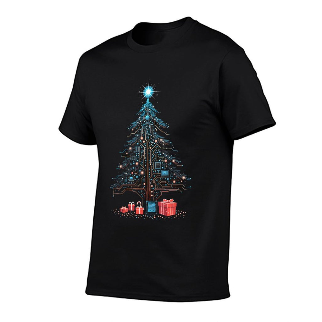 Circuits Christmas Tree Funny Tech Support IT Computer Geeks  Slim-fit Cut T-Shirt