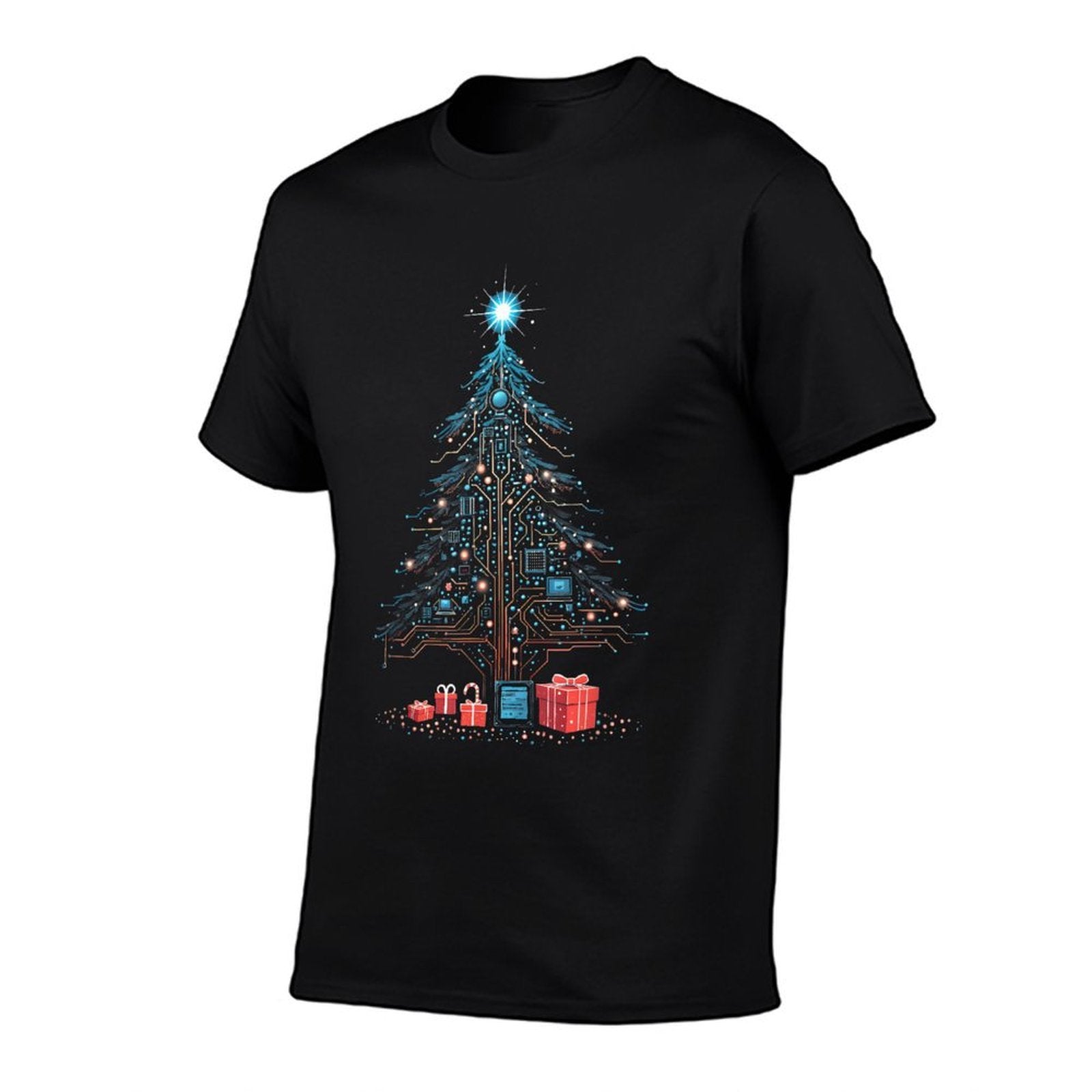 Circuits Christmas Tree Funny Tech Support IT Computer Geeks  Slim-fit Cut T-Shirt