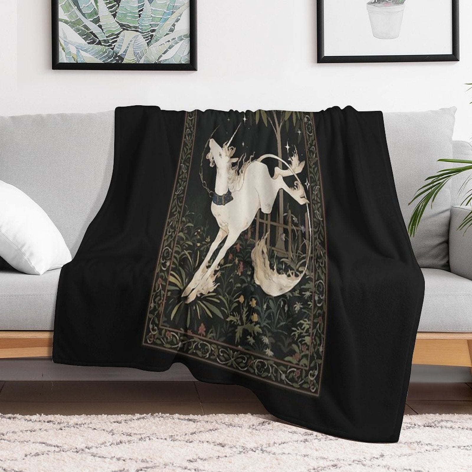Unicorn Out of Captivity Sustainable Throw Blanket