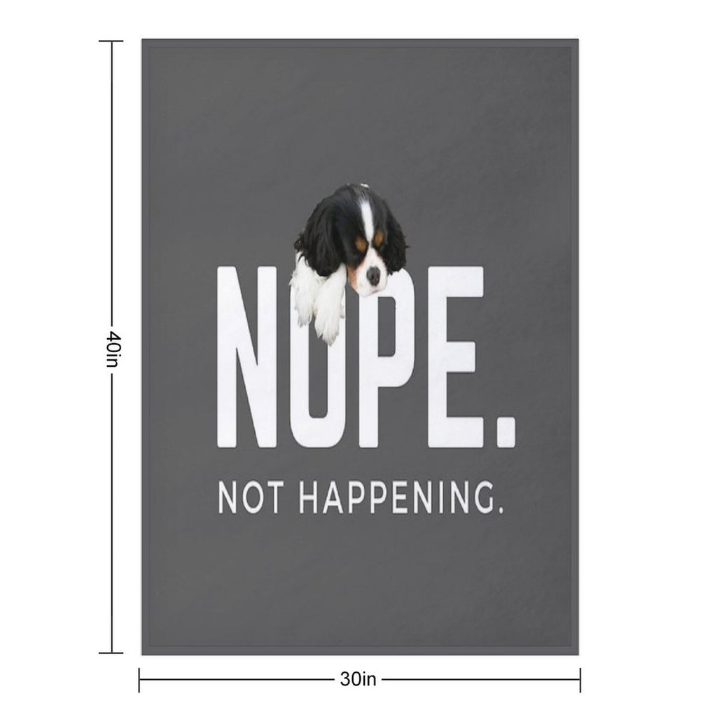 Nope. Not Happening. (Sleepy Cavalier King Charles Spaniel) Eco-conscious Throw Blanket