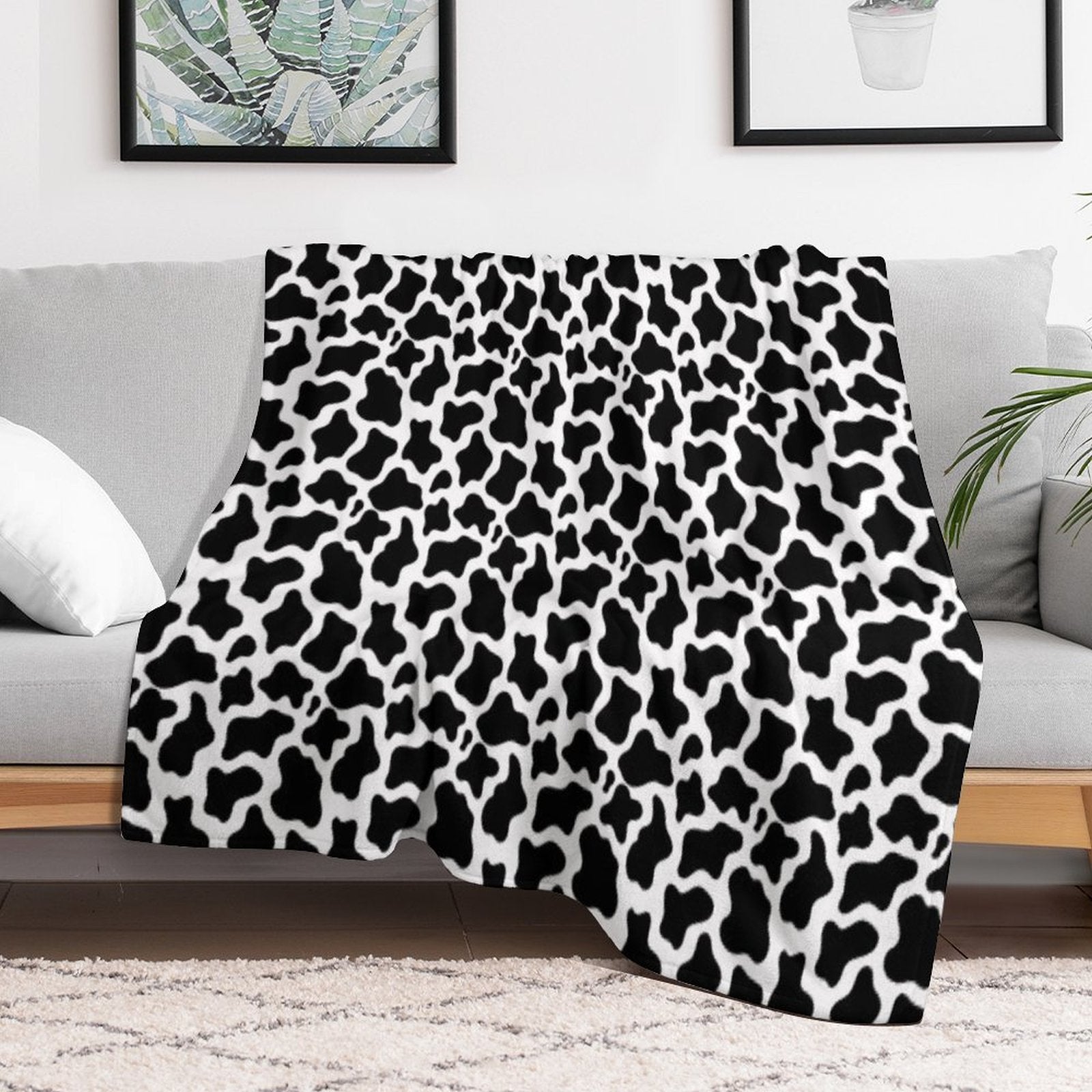 Cow Print Pattern All-season Throw Blanket