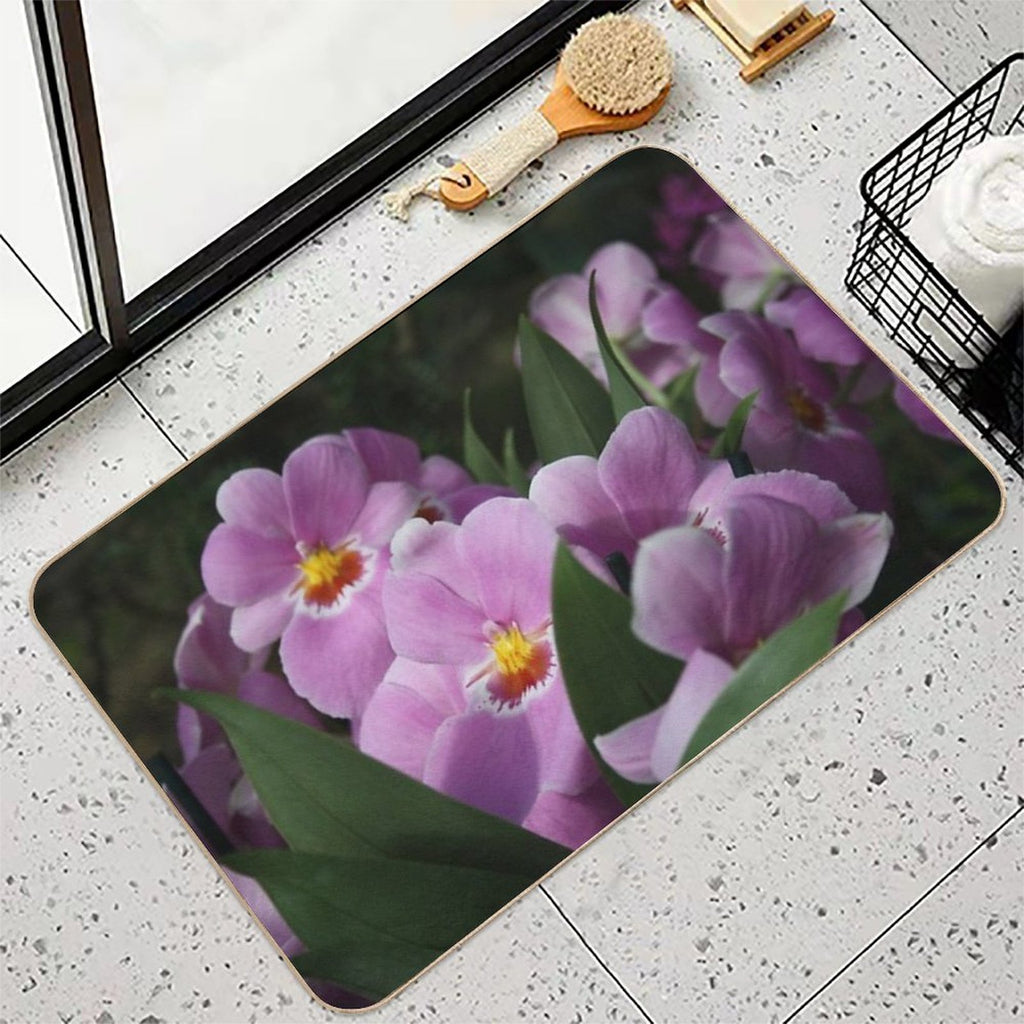 Tropical Flowers Orchids  Odorless Bath Mat