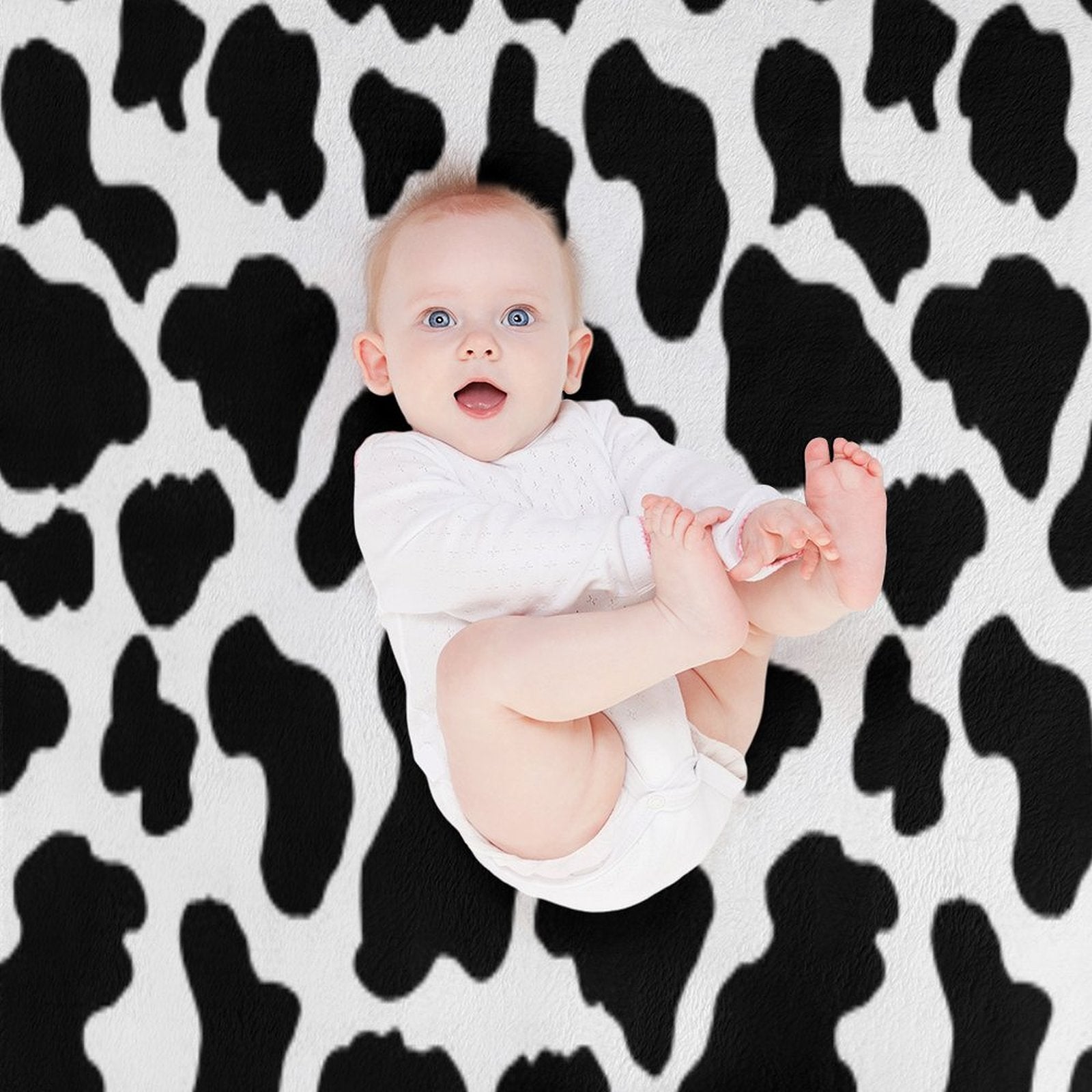 Cow Print Machine-washable Throw Blanket