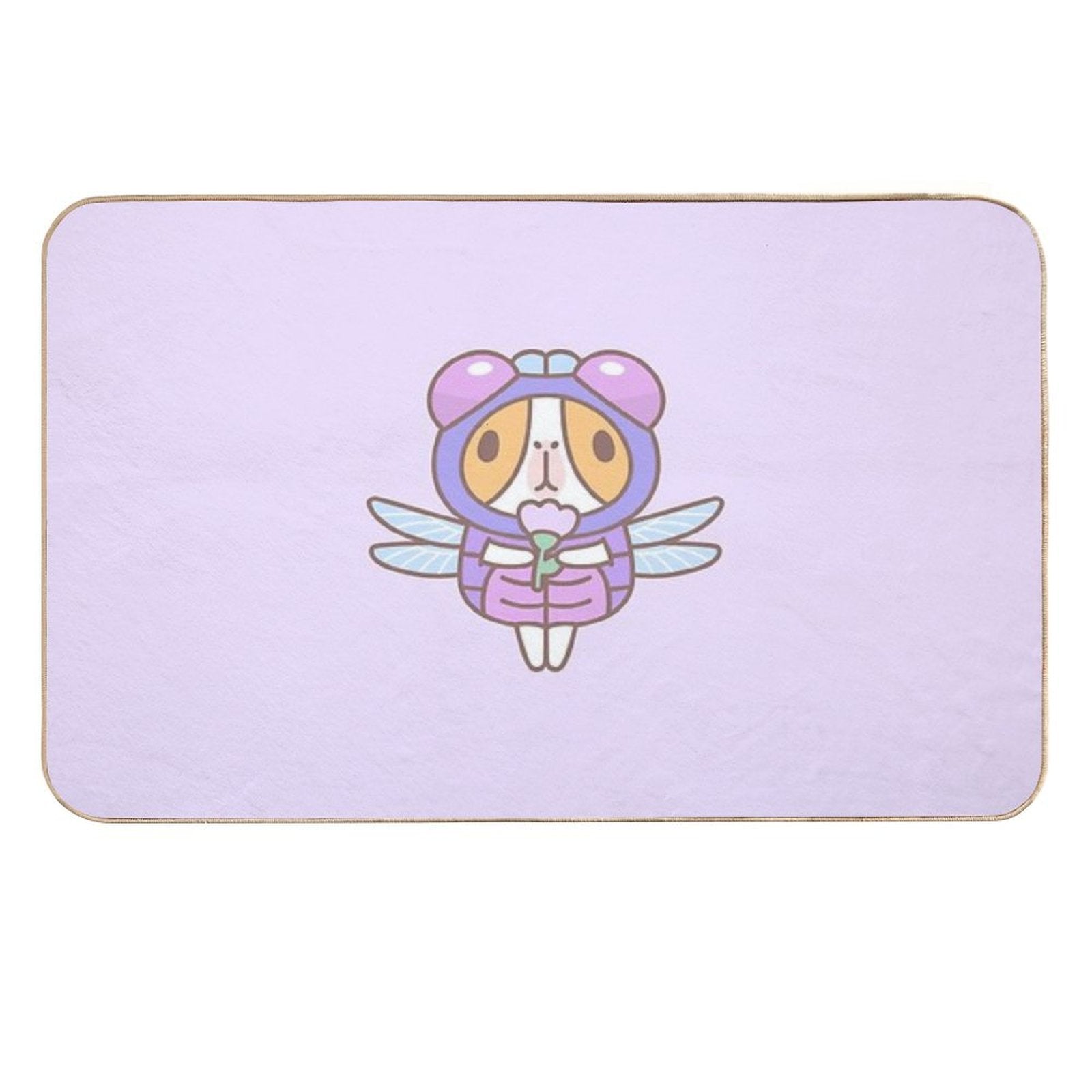 Guinea Pig in Dragonfly Costume  Slip-Resistant Bath Mat