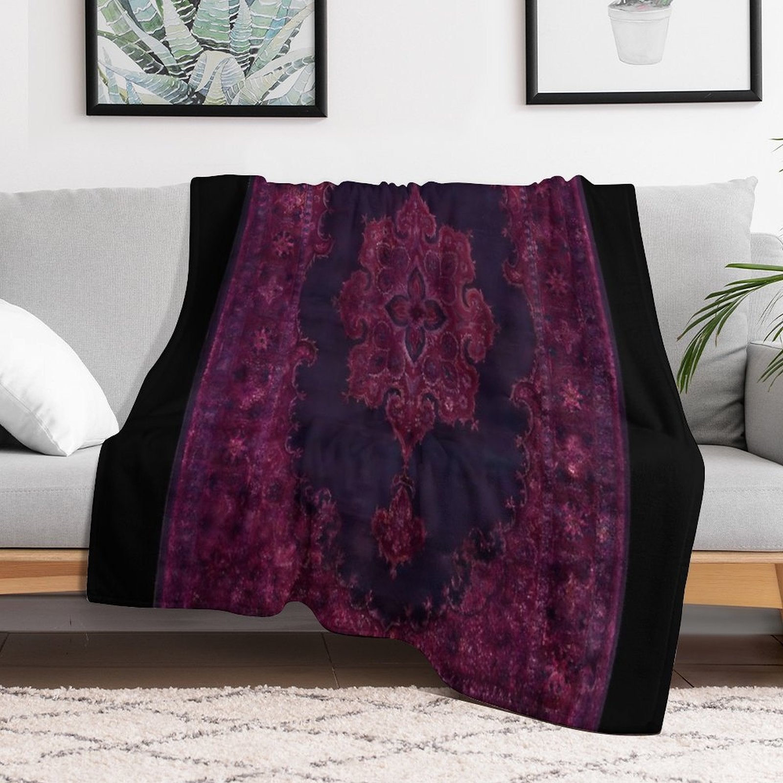 Oriental Rug Comfort Throw Blanket