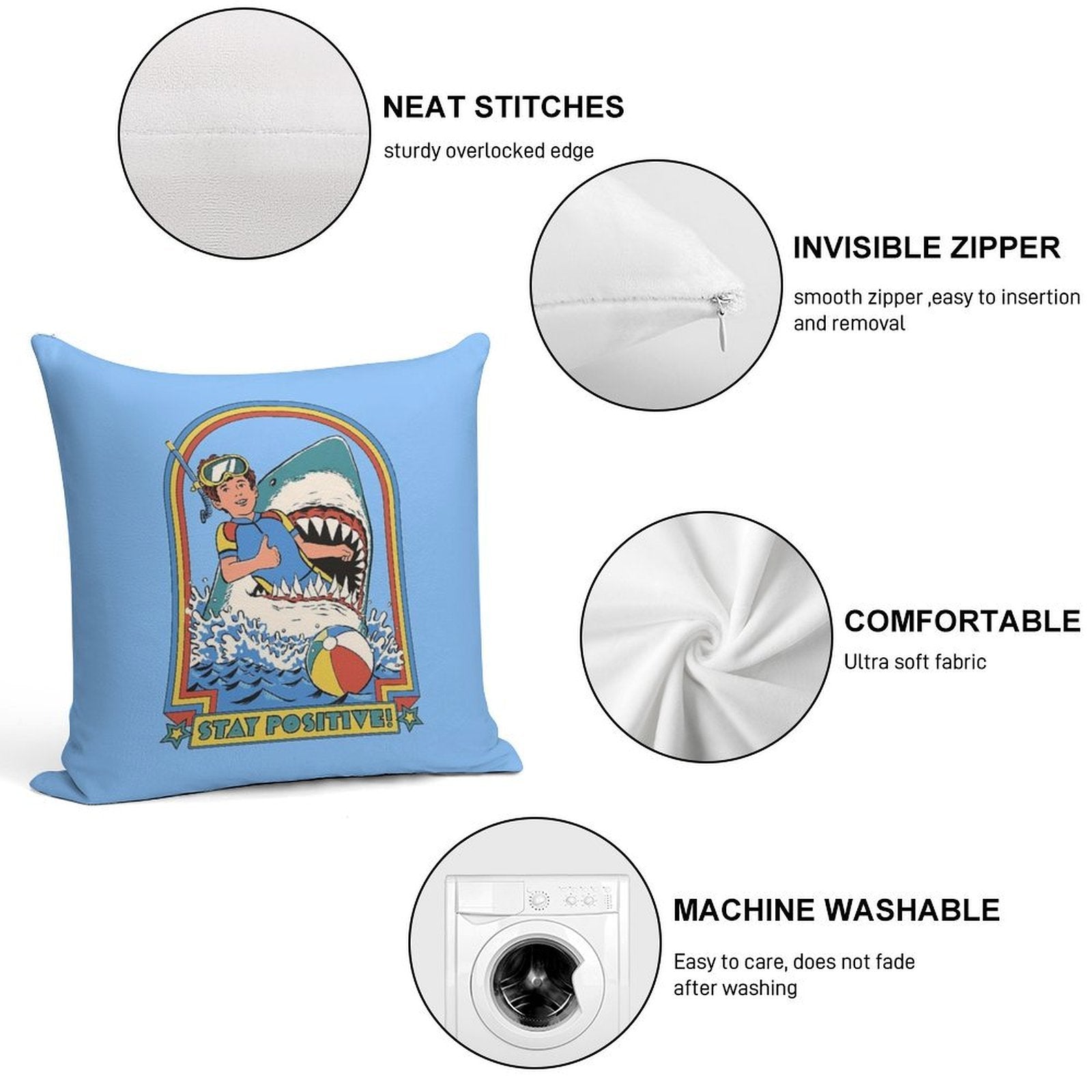Stay Positive Soft Anti-Pilling Throw Pillow