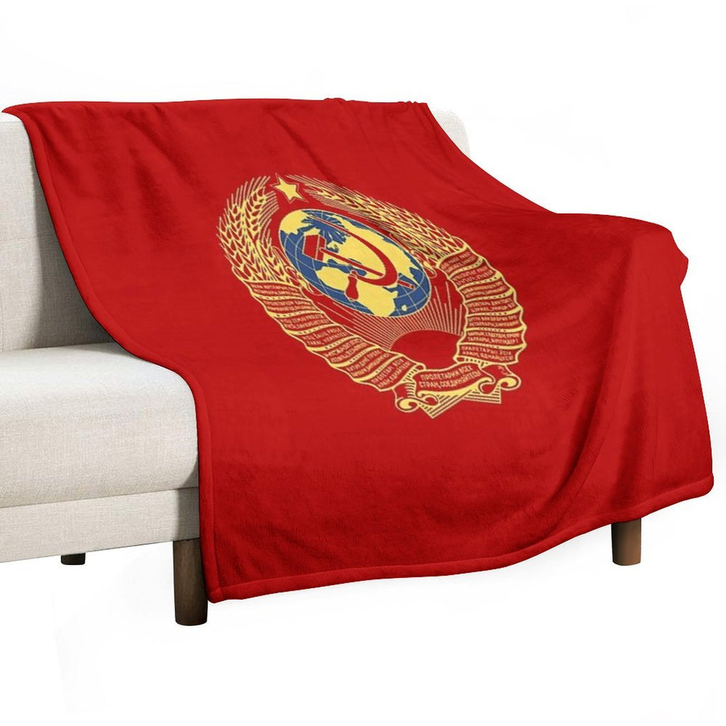 Golden Soviet Union Flag Premium Throw Blanket