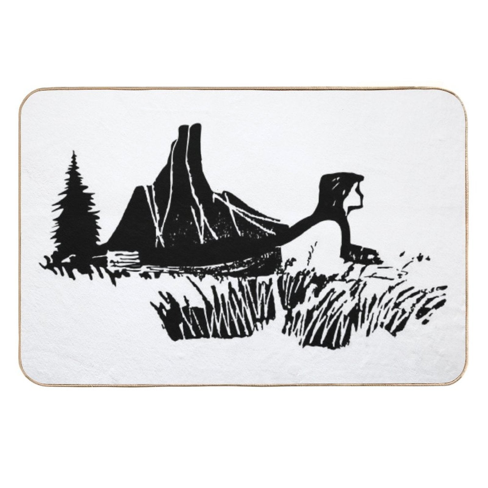 The Girl And Mountains  Toxin-Free Bath Mat