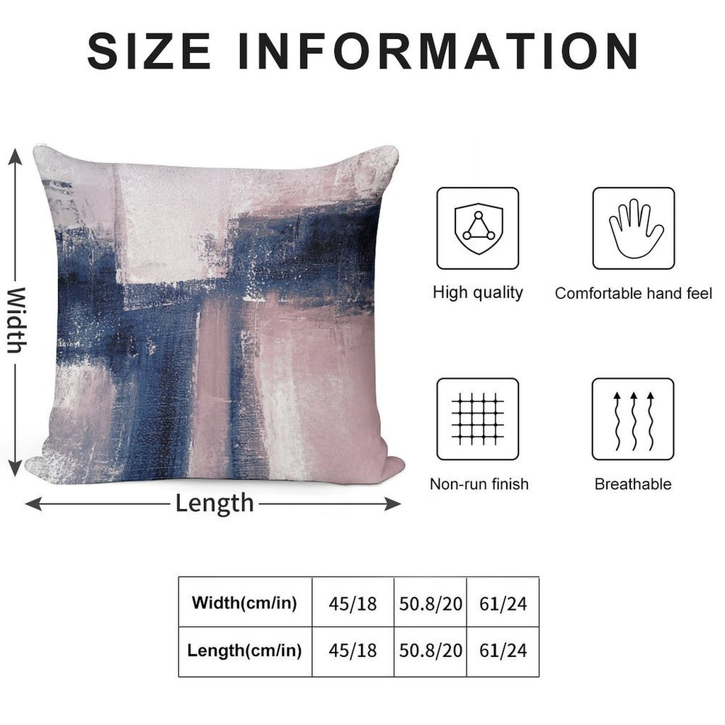 Pink And Navy 3 Soft Durable Construction Throw Pillow