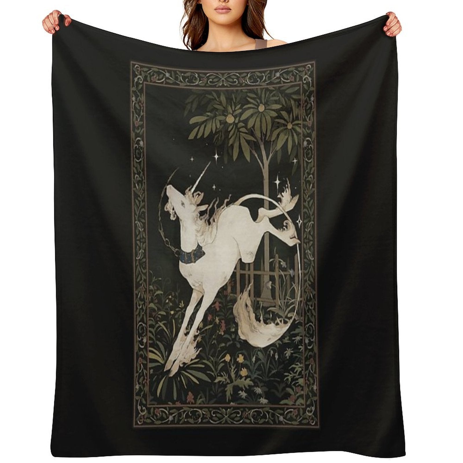 Unicorn Out of Captivity Sustainable Throw Blanket