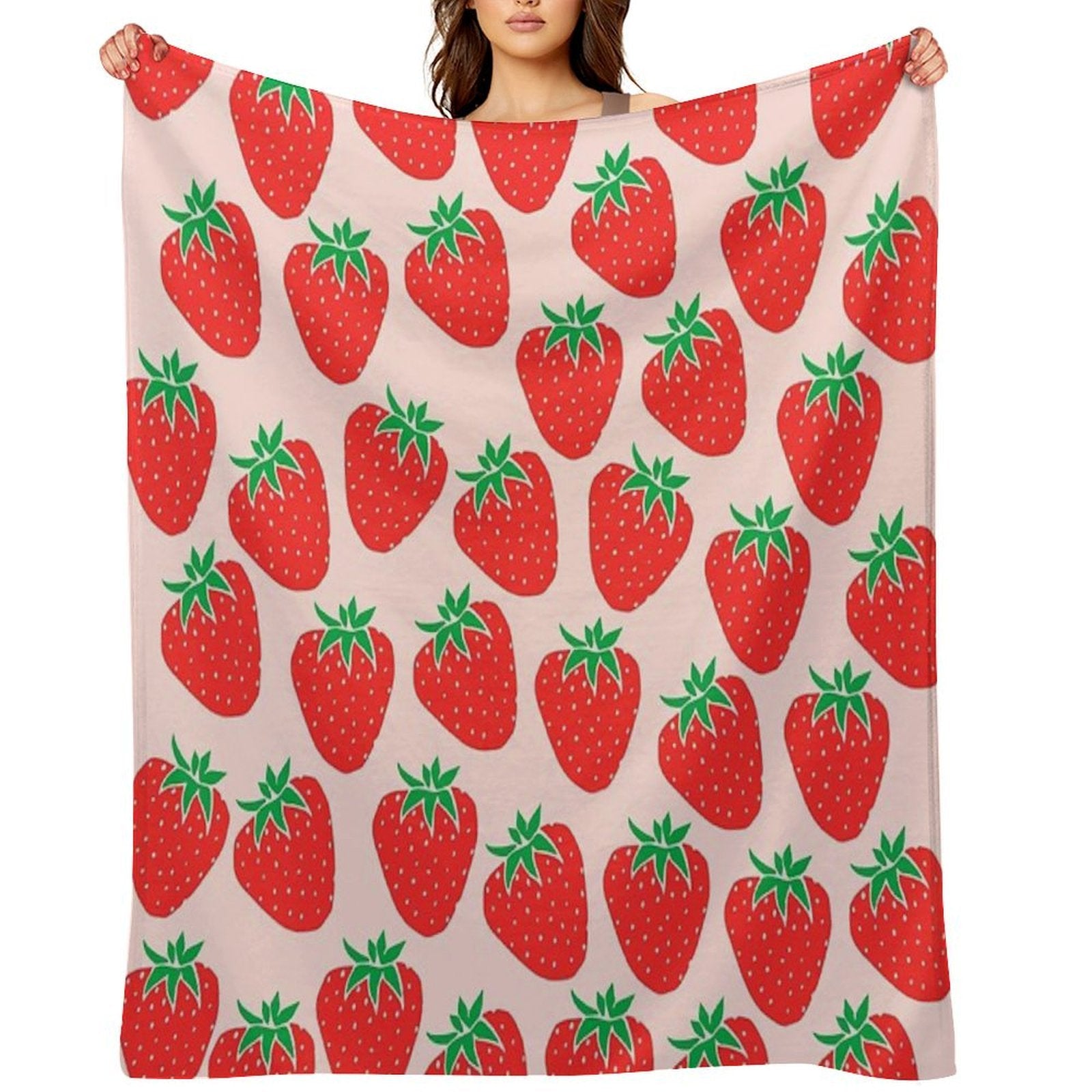 Cute Strawberry Easy Care Throw Blanket