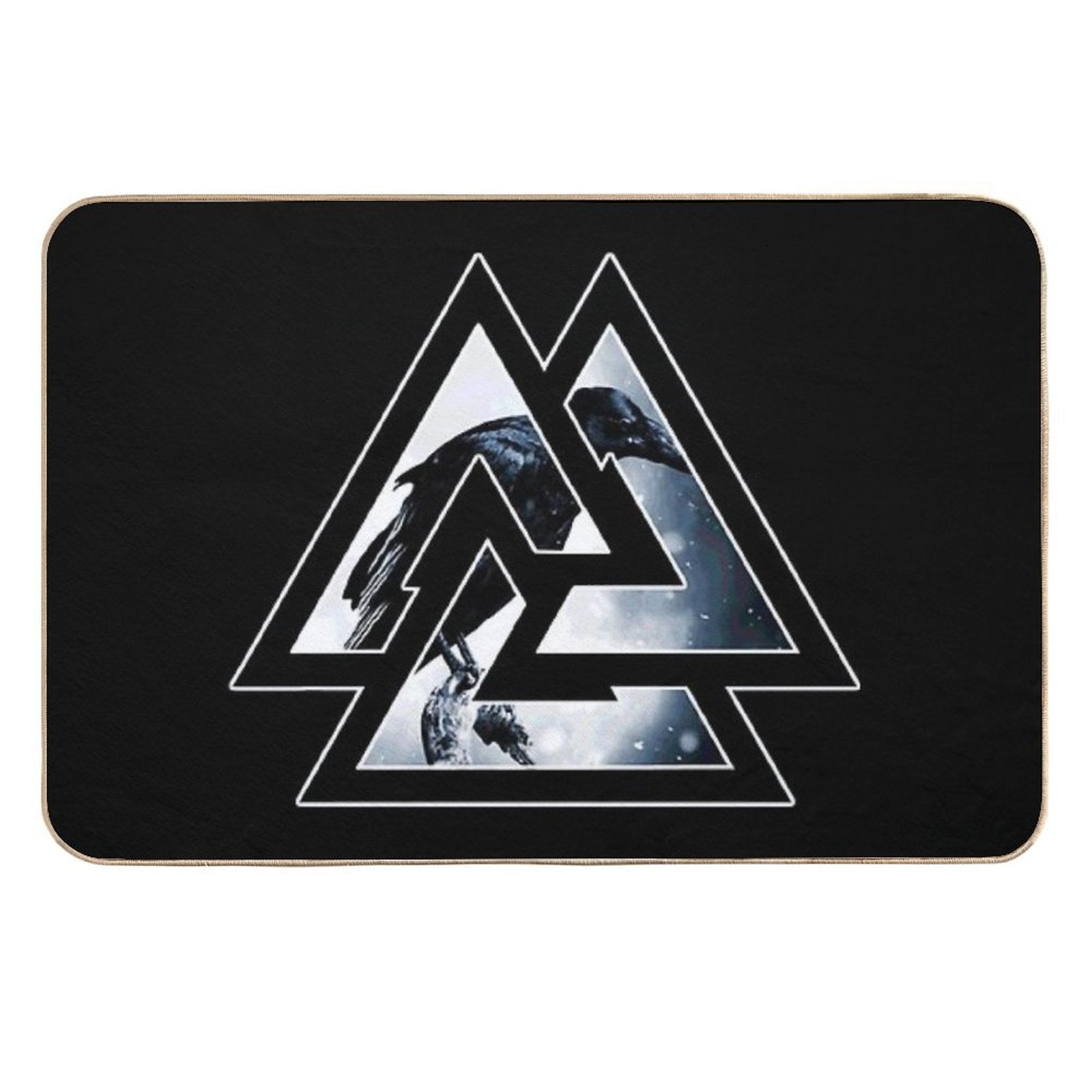Valknut Knot Of Odin With Raven  Rapid-Drying Bath Mat
