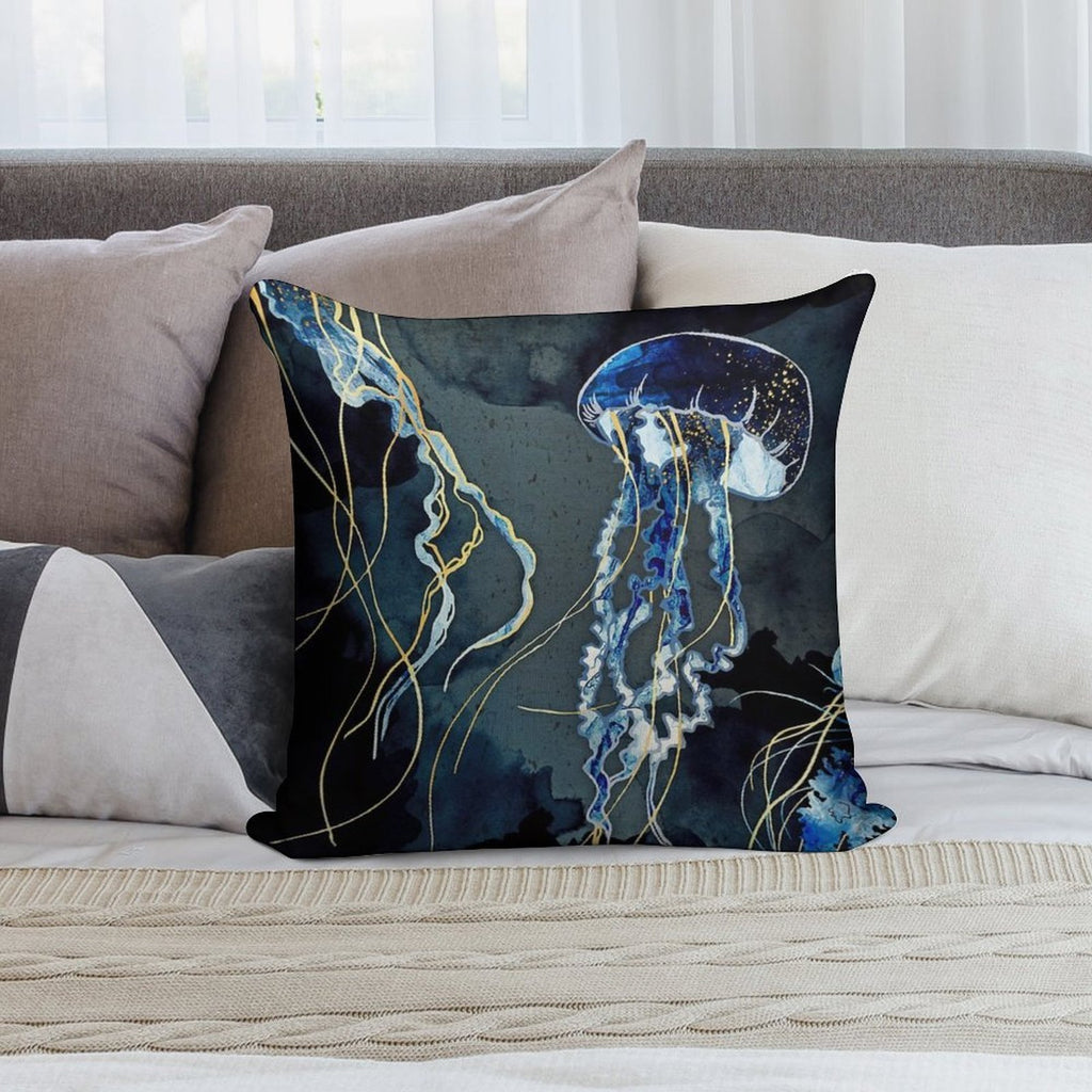 Metallic Ocean III Soft Multiple Sizes Throw Pillow
