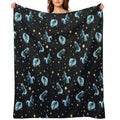 Cosmic Wolf Shrink-resistant Throw Blanket