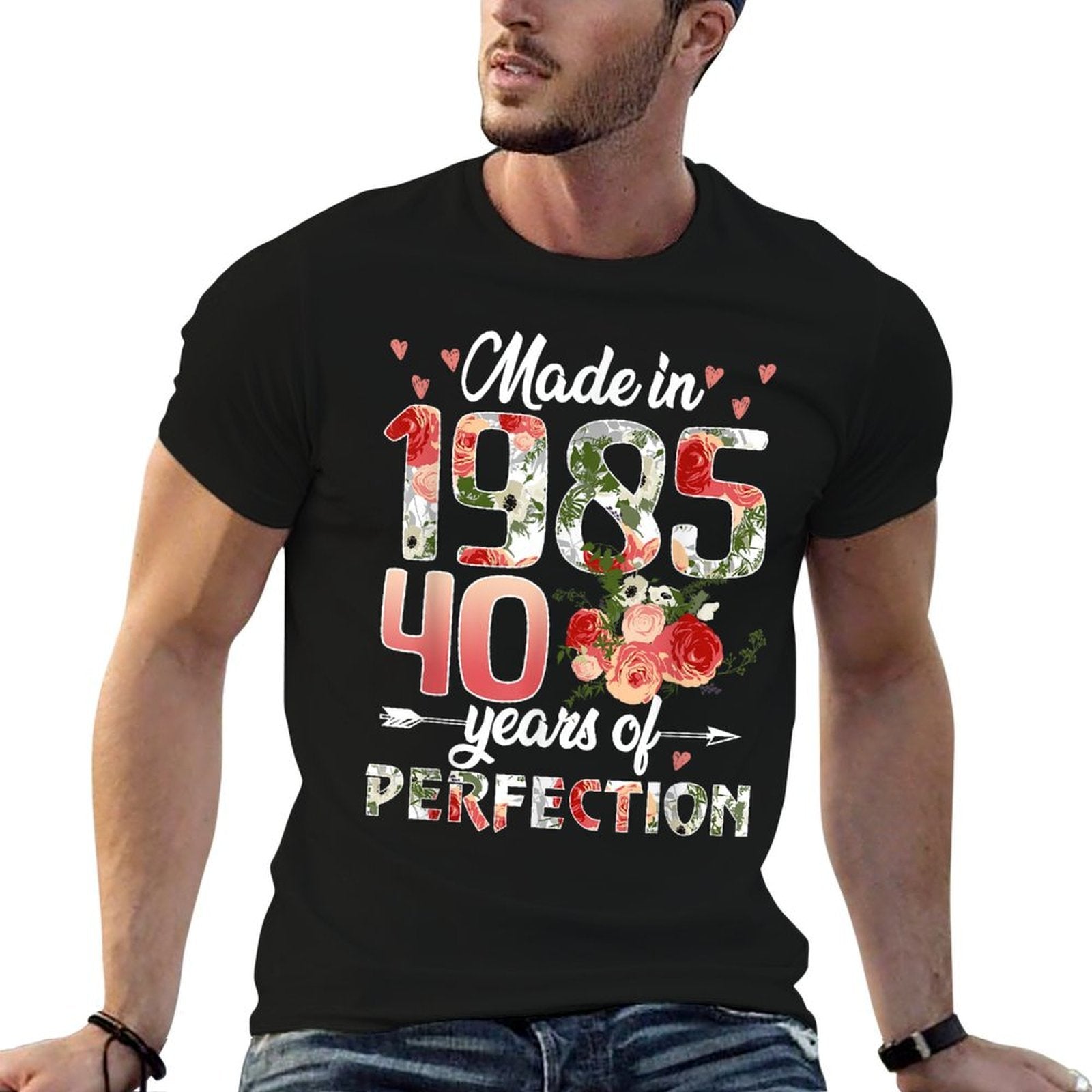 40 Years Old Born In 1985 Floral 40th Birthday Gifts Women  Odor-resistant T-Shirt