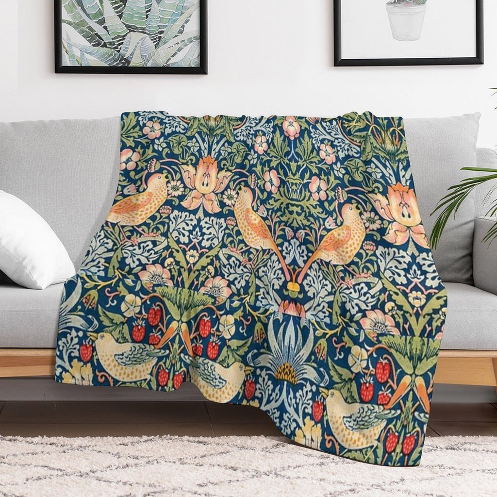 The Strawberry Thieves Pattern Wrinkle-free Throw Blanket