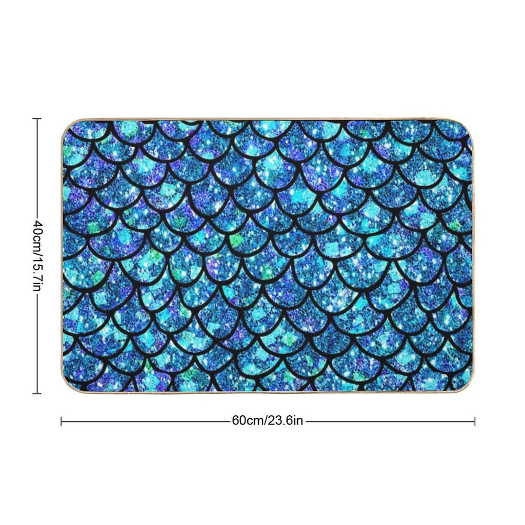 Magical Sparkly Mermaid Scales  Absorbent Bath Mat