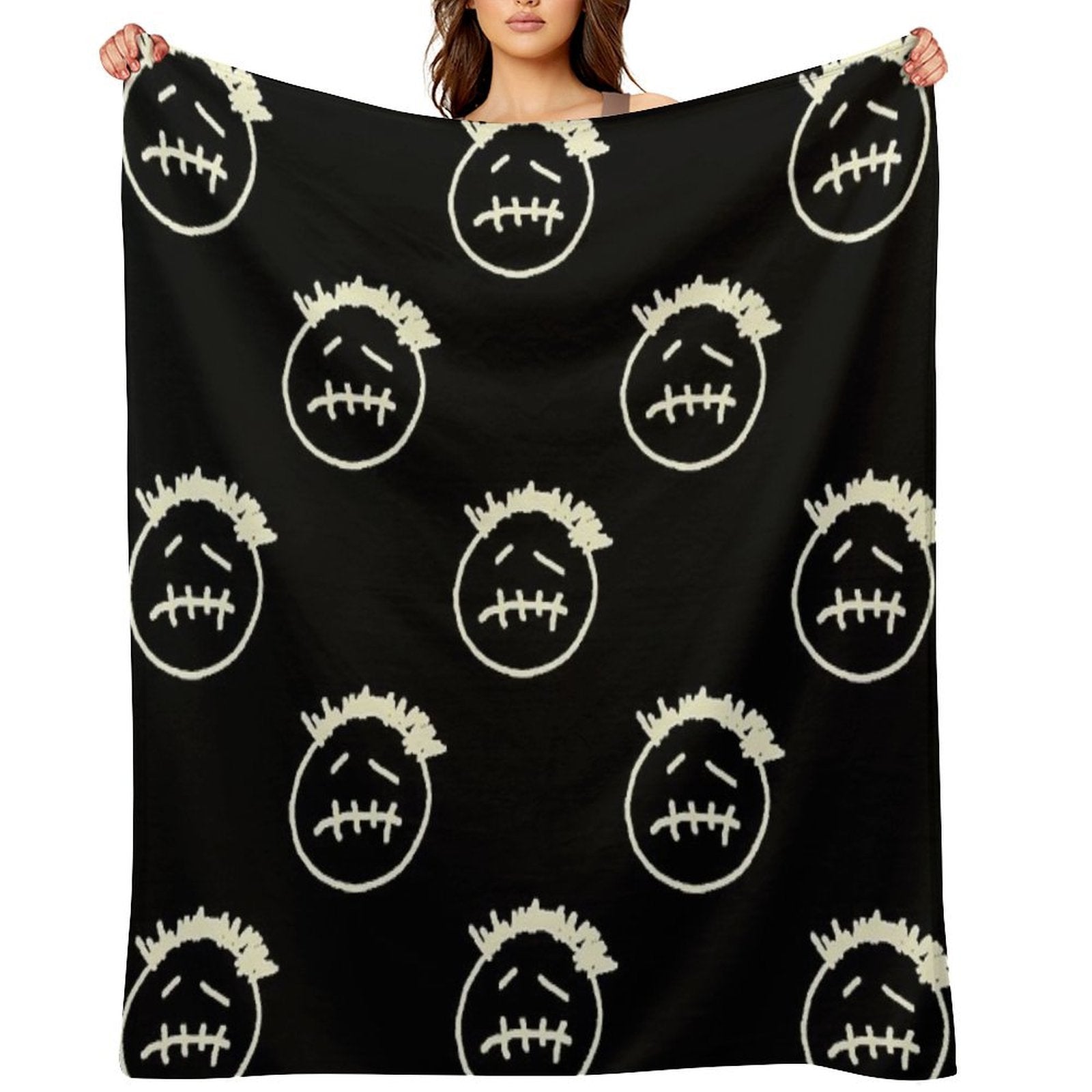 Cactus Jack Face Machine-washable Throw Blanket