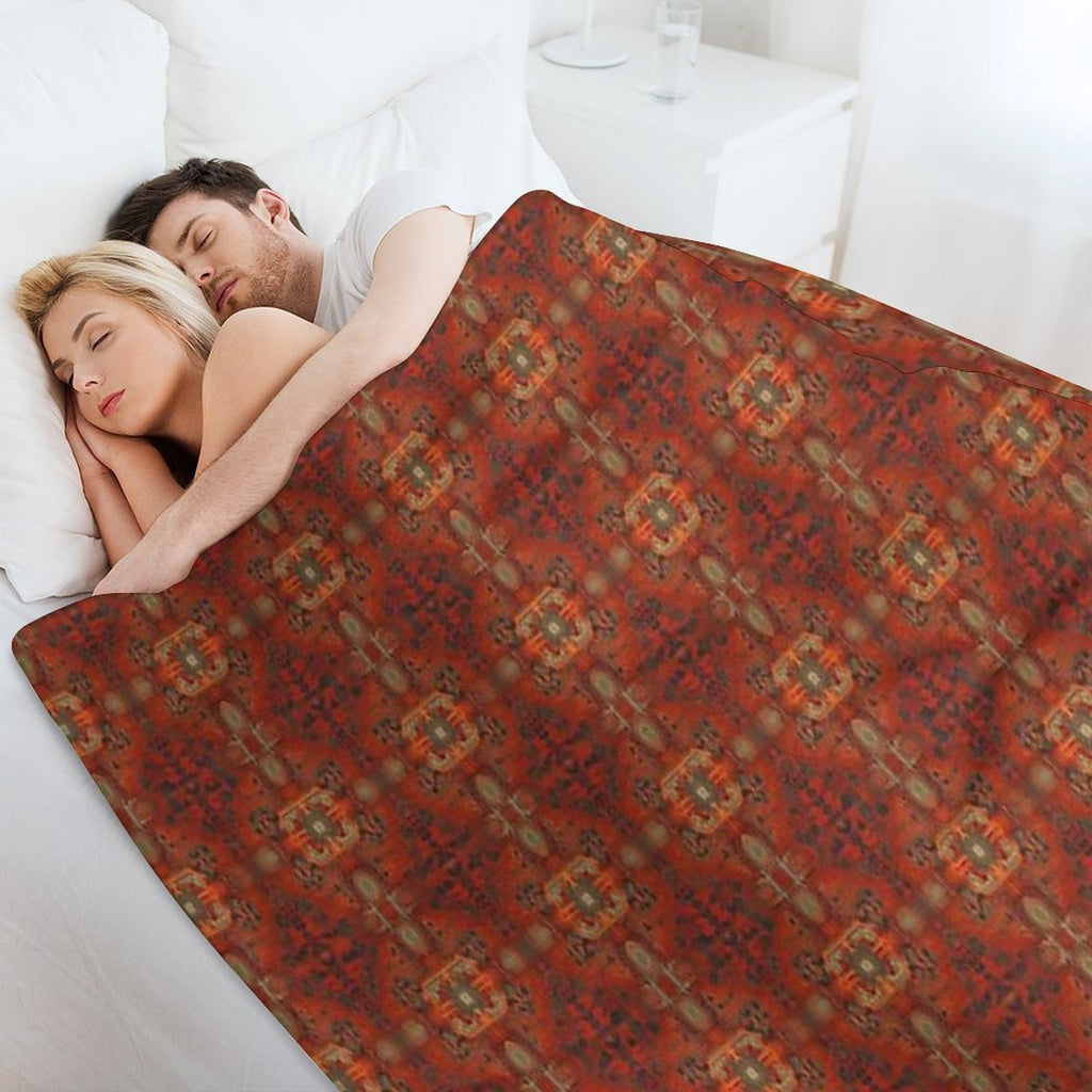 Summery Modern Design Reminiscent of The Style of Persian Carpet Patterns Lightweight Throw Blanket