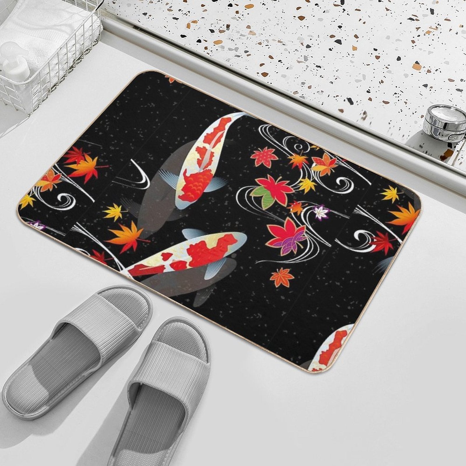 Japanese Koi  Long-Lasting Bath Mat