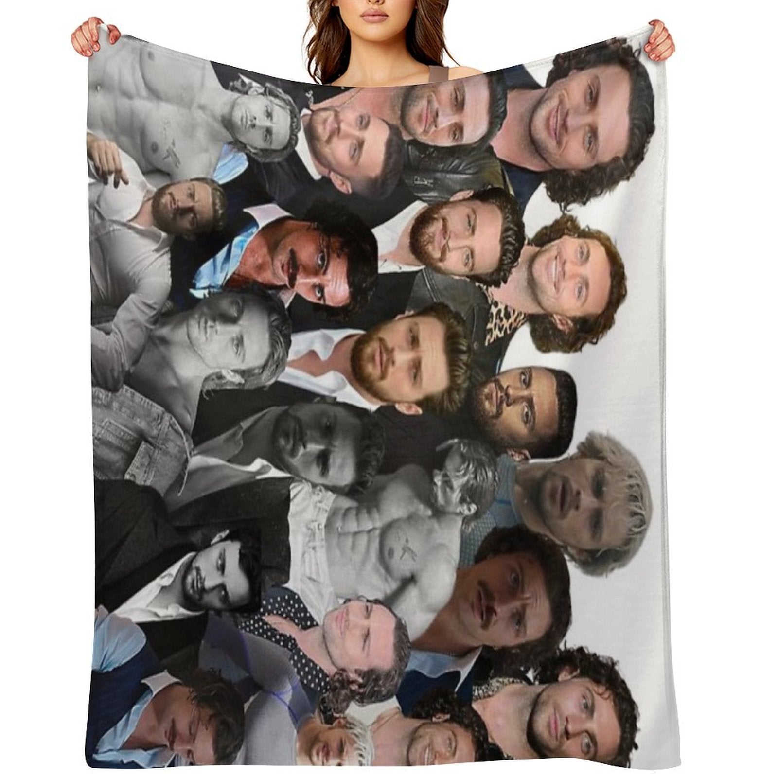 Aaron-taylor Johnson Photo Collage Machine-washable Throw Blanket