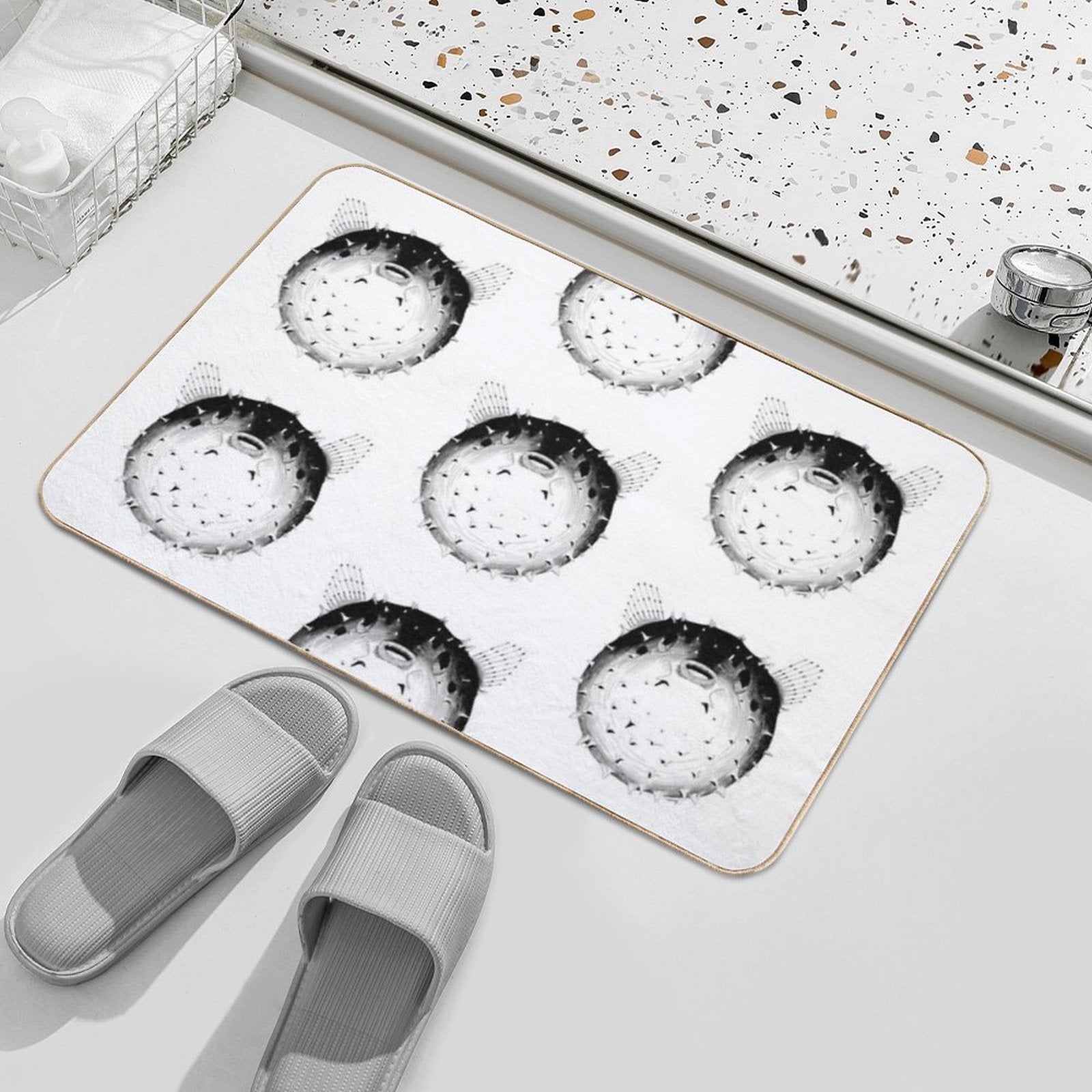 Puffer Fish  Anti-Trip Bath Mat