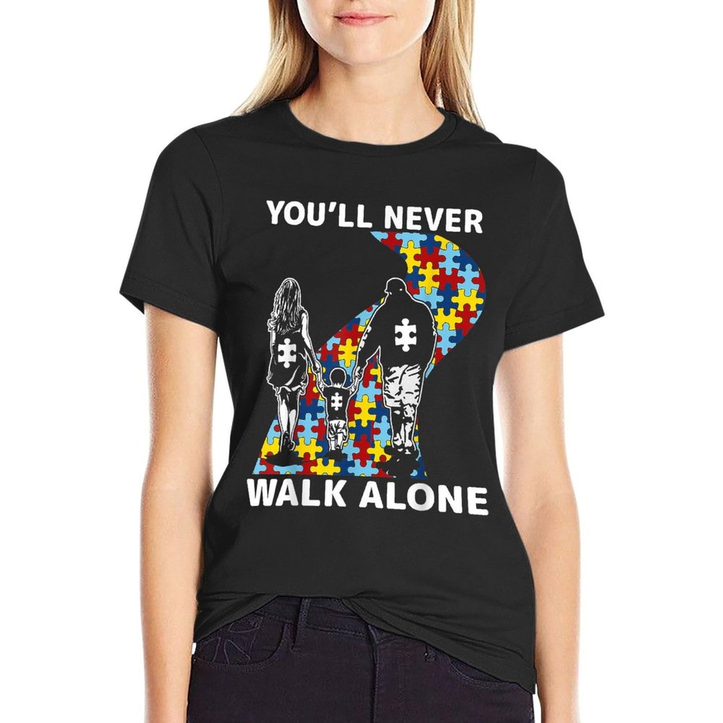 Youll Never Walk Alone Autism Awareness Tshirt  Easy-care T-Shirt