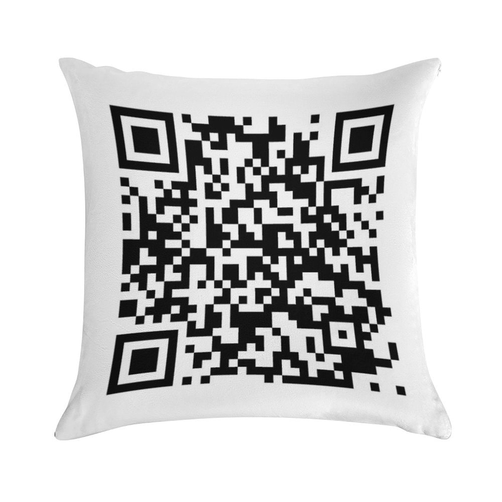 QrCode Rick Astley - Never Gonna Give You Up Soft Decorative Cover Throw Pillow