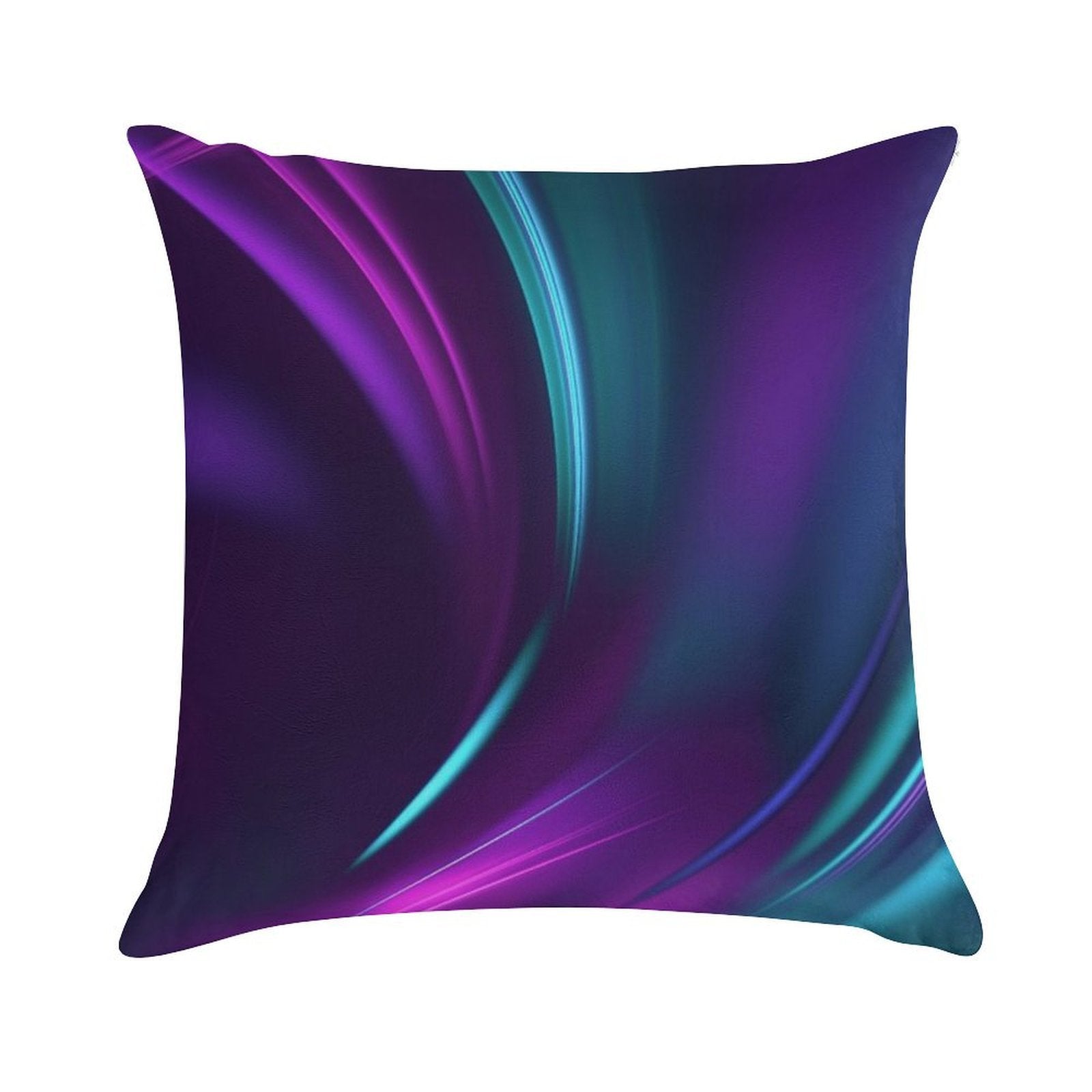 Purple Teal Swirl Soft Durable Construction Throw Pillow