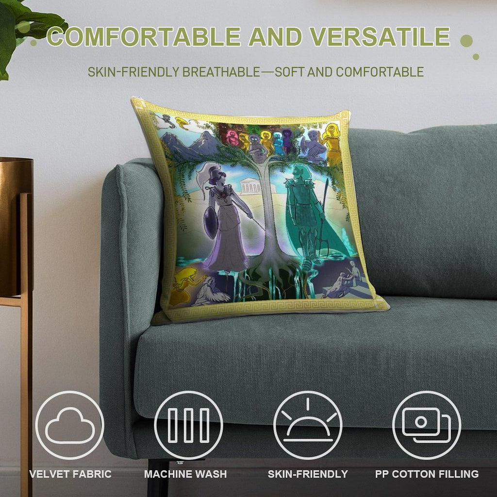 Athena's Tapestry Soft Shrink-Resistant Throw Pillow