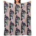 Pastel Goth Creature Illustration Easy Care Throw Blanket