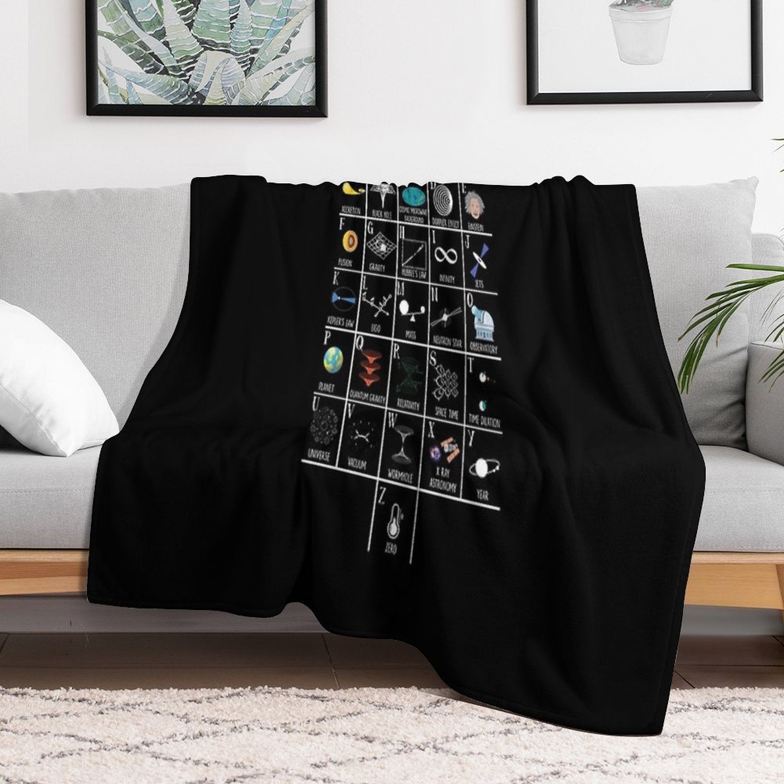 A To Z Of Astrophysics Gift Astronomy Science Astronomer Quick-dry Throw Blanket