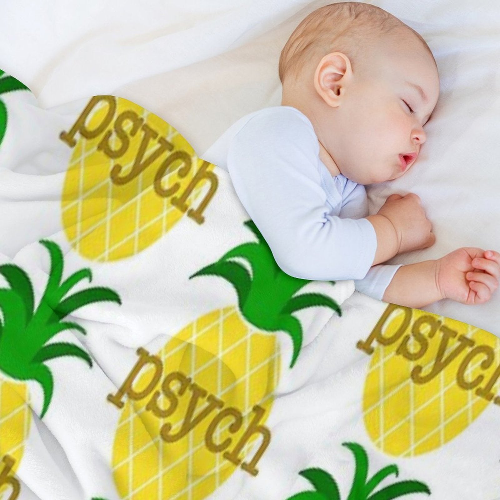 Psych Pineapple Machine-washable Throw Blanket