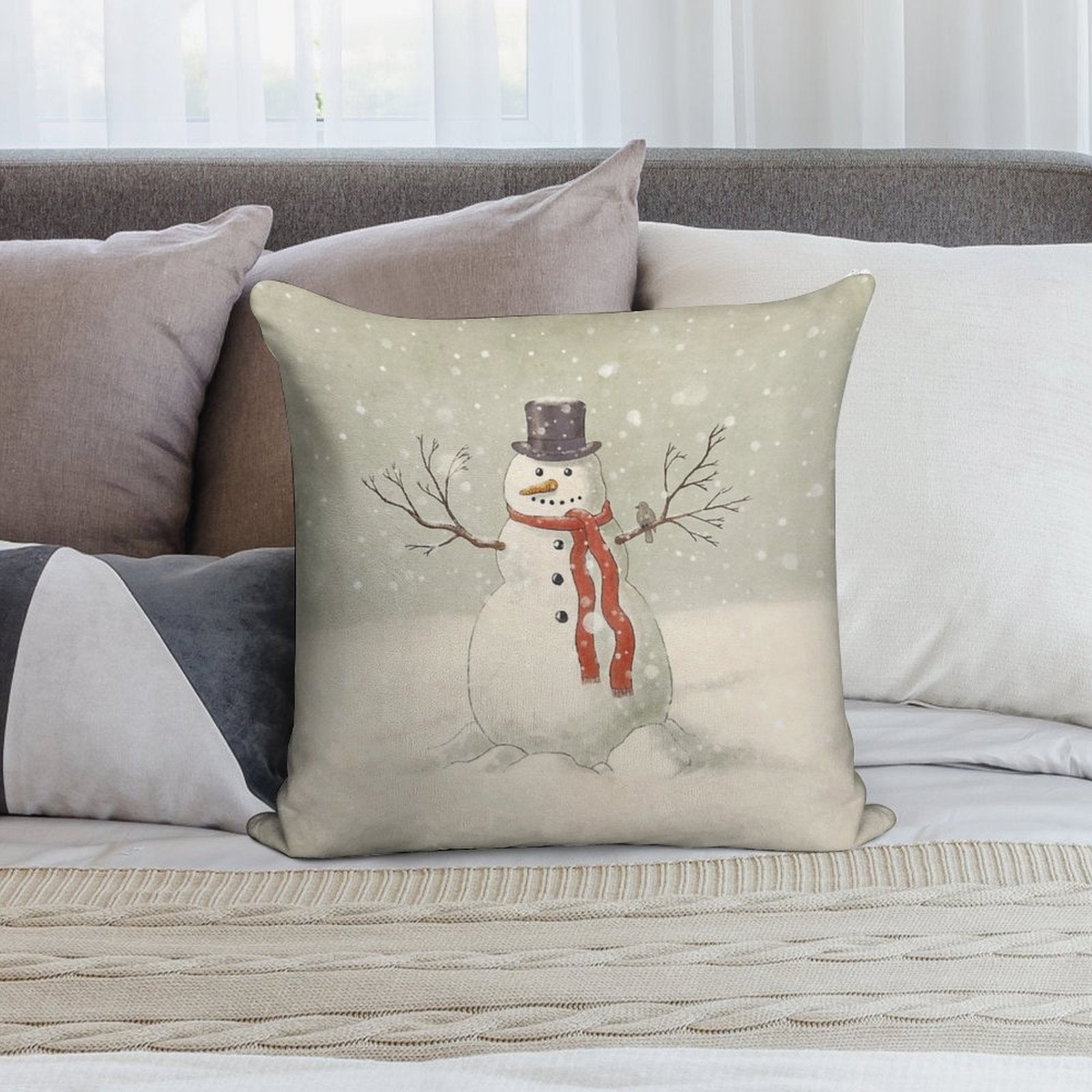 The Snowman Soft Style Accent Throw Pillow