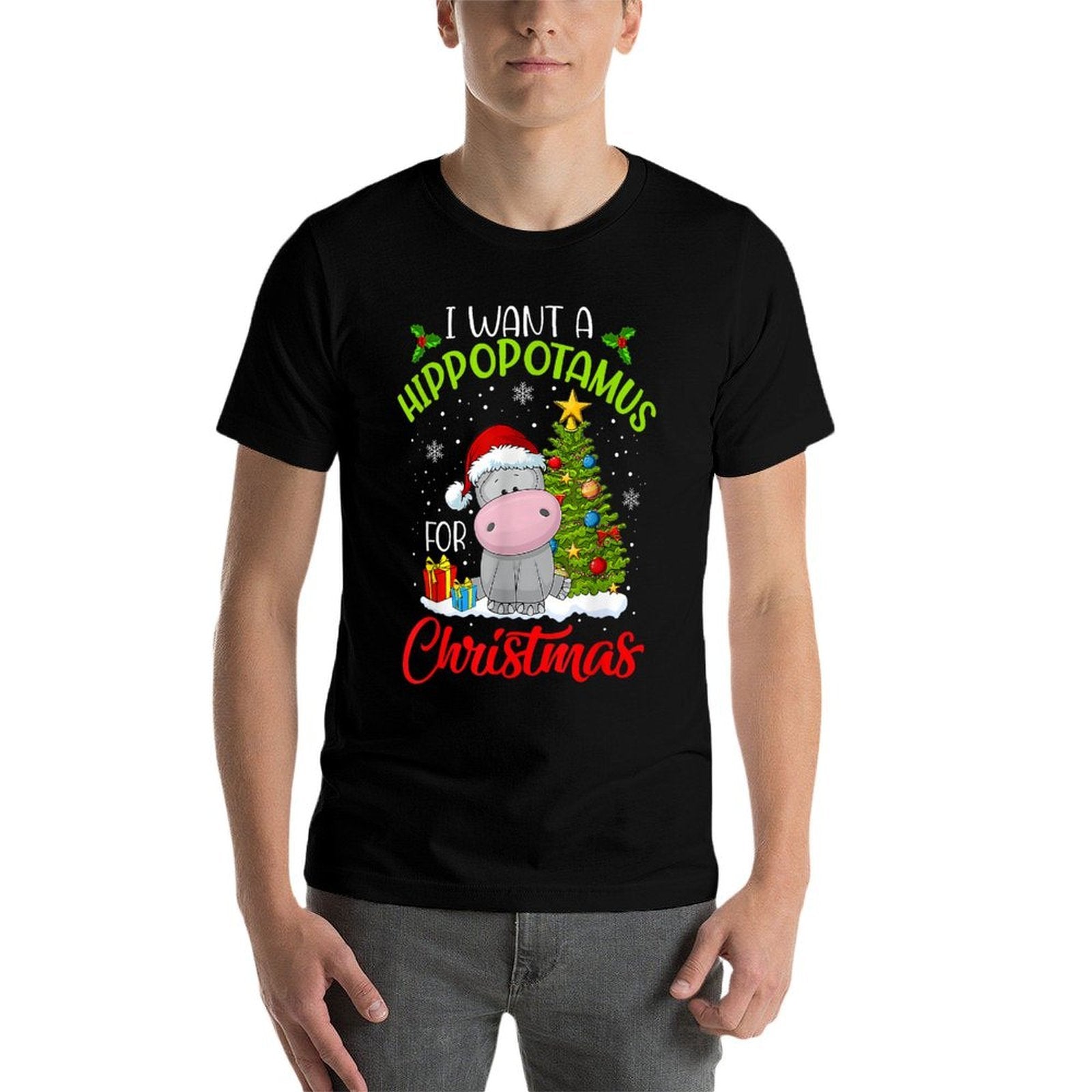 I Want A Hippopotamus for Christmas  Polyester Blend T-Shirt